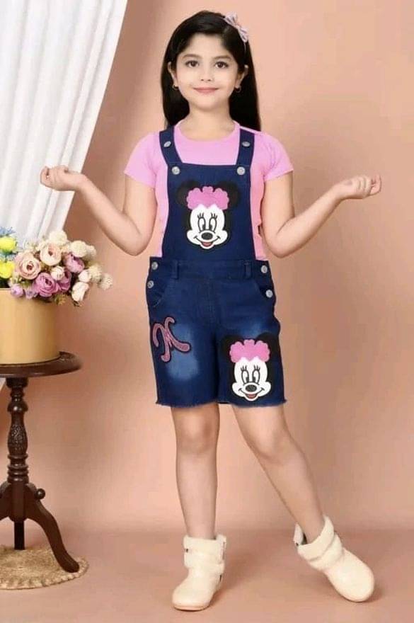     			TOSLIM FASHION Pack of 1 Girls Denim T-shirt & Shorts ( Blue )