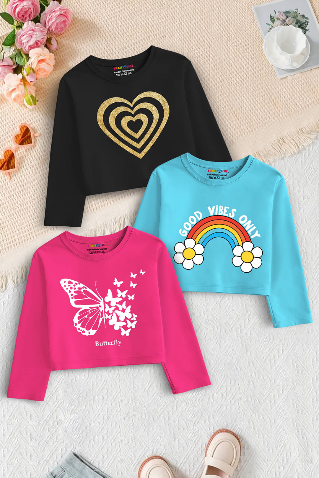     			Trampoline Pack of 3 Girls Cotton Blend Top ( Multicolor )