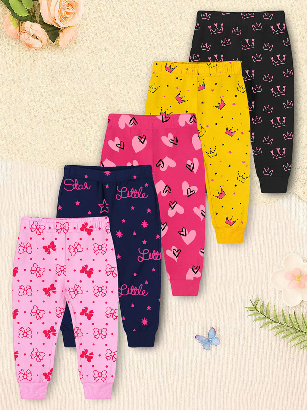 Trampoline Pack of 5 Girls Cotton Blend Pyjama ( Multicolor )     			Trampoline Pack of 5 Girls Cotton Blend Pyjama ( Multicolor )