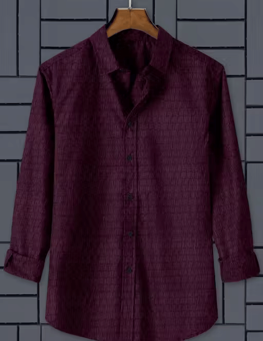     			VAANNAYA ENTERPRISE Cotton Blend Regular Fit Solids Full Sleeves Men's Casual Shirt - Purple ( Pack of 1 )