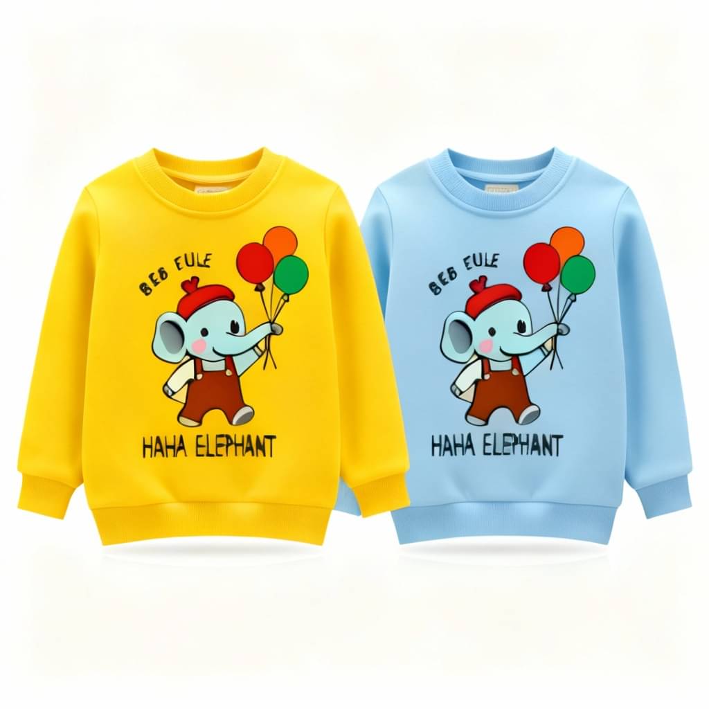     			YAKFIT Pack of 2 Boys Fleece Sweatshirt ( Sky Blue,Yellow )