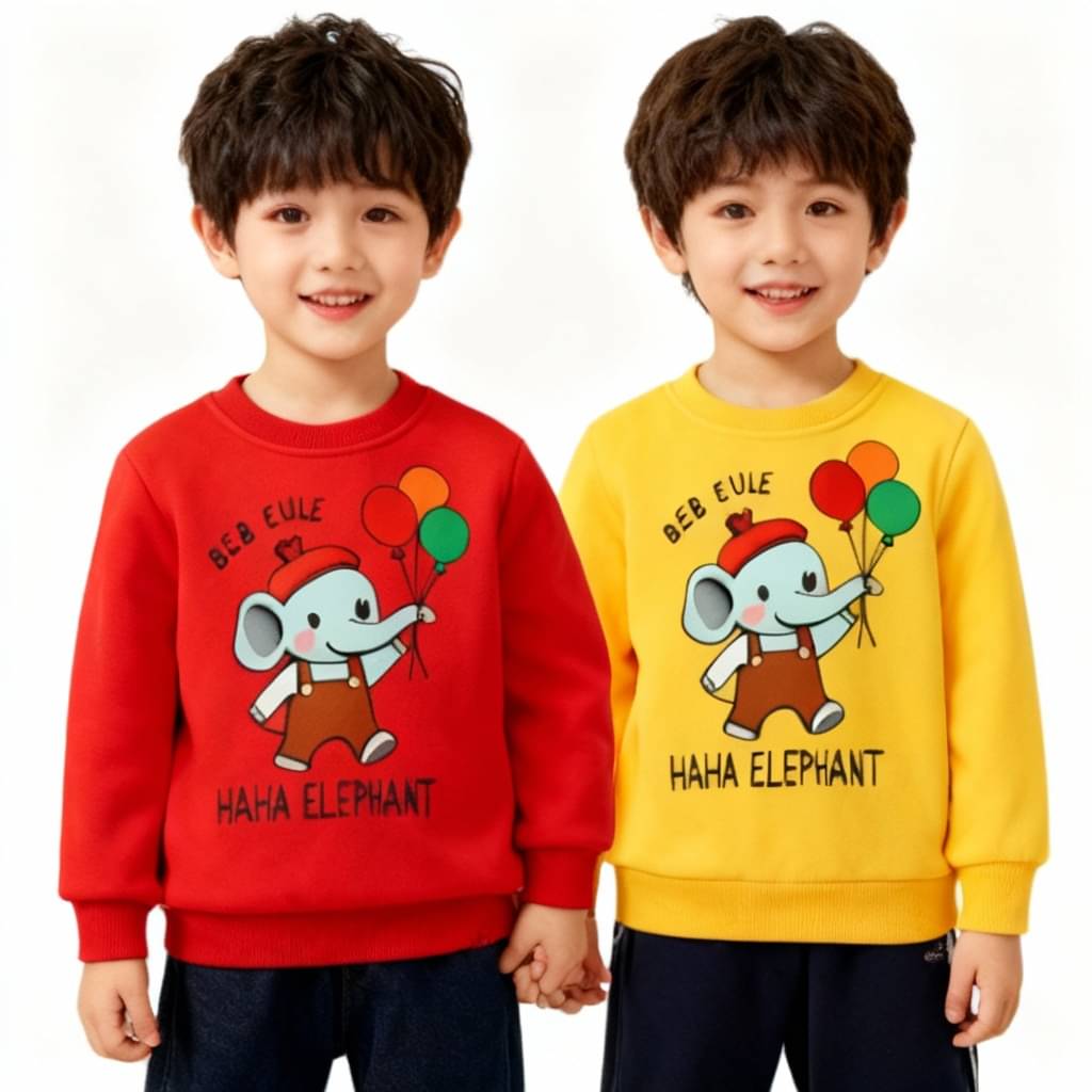     			YAKFIT Pack of 2 Boys Fleece Sweatshirt ( Yellow,Red )