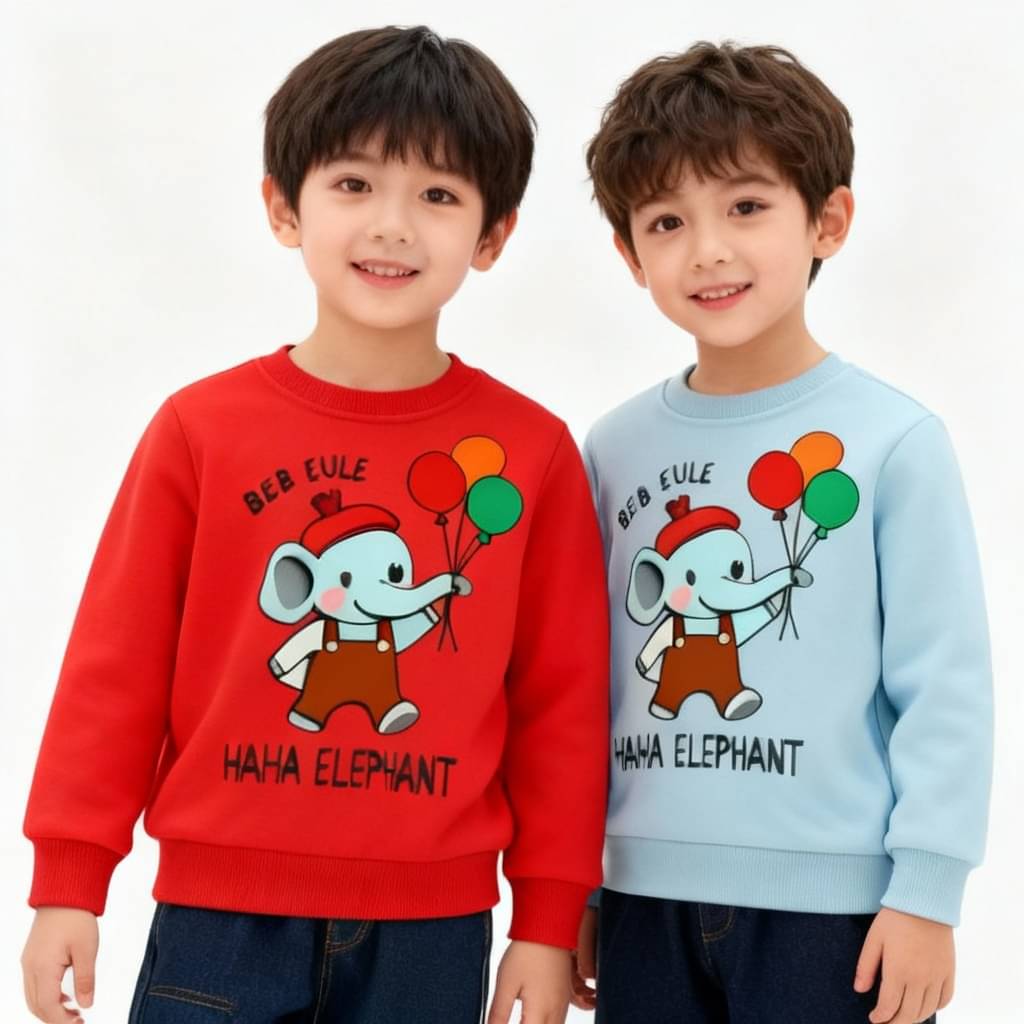     			YAKFIT Pack of 2 Boys Fleece Sweatshirt ( Sky Blue,Red )