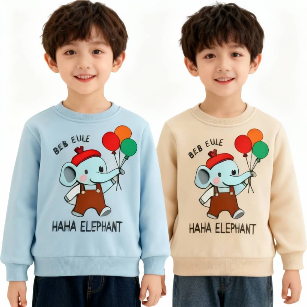     			YAKFIT Pack of 2 Boys Fleece Sweatshirt ( Sky Blue,Beige )