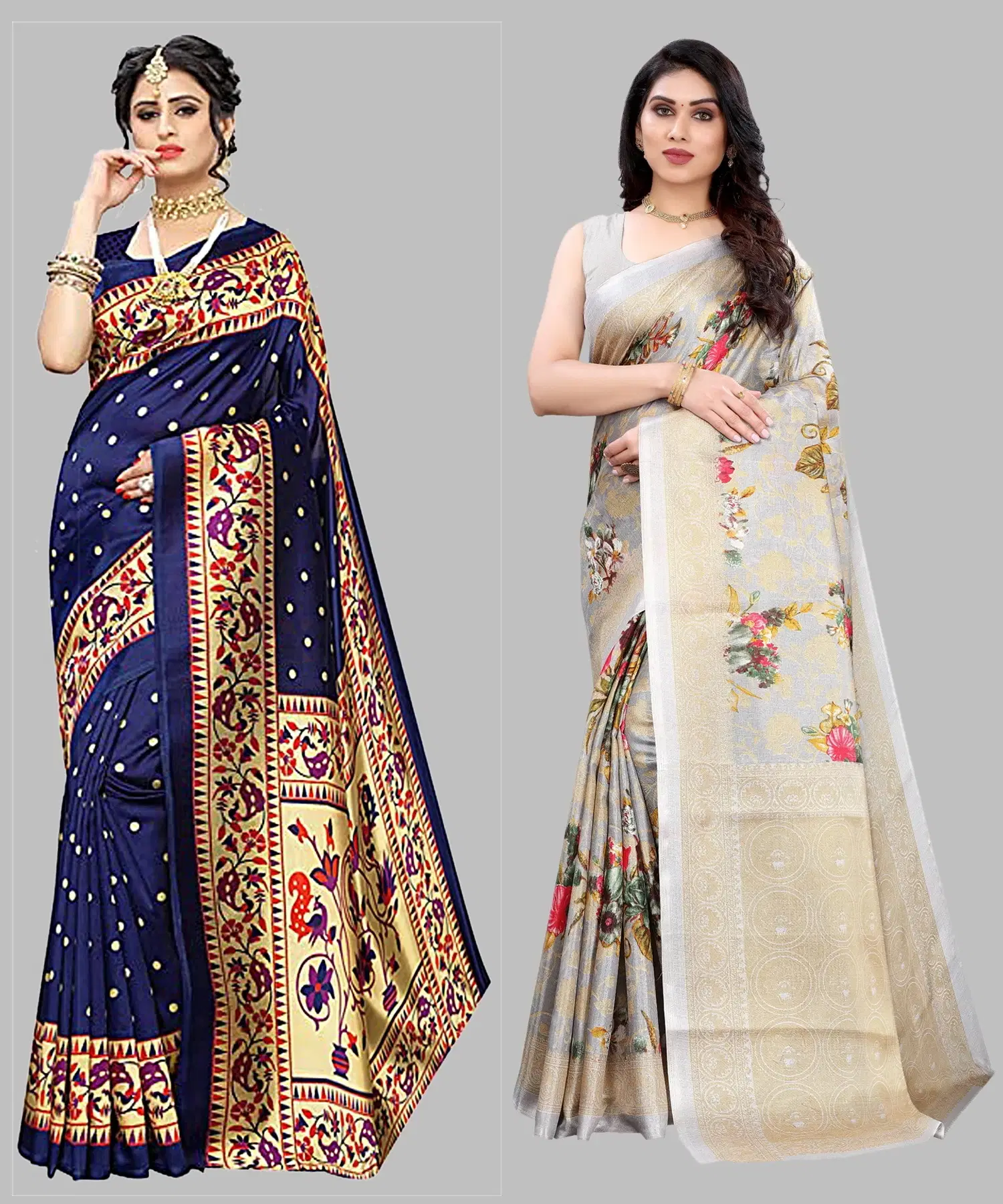 Yashika Art Silk Printed Regular Saree With Unstitched Blouse Piece ( Blue ) Yashika Art Silk Printed Regular Saree With Unstitched Blouse Piece ( Blue )