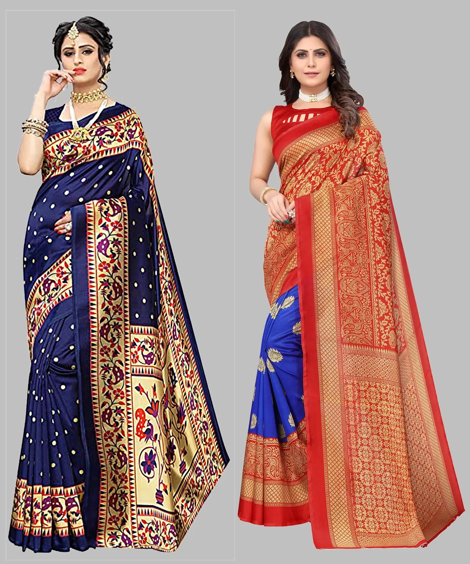 Yashika Art Silk Printed Regular Saree With Unstitched Blouse Piece ( Blue )     			Yashika Art Silk Printed Regular Saree With Unstitched Blouse Piece ( Blue )