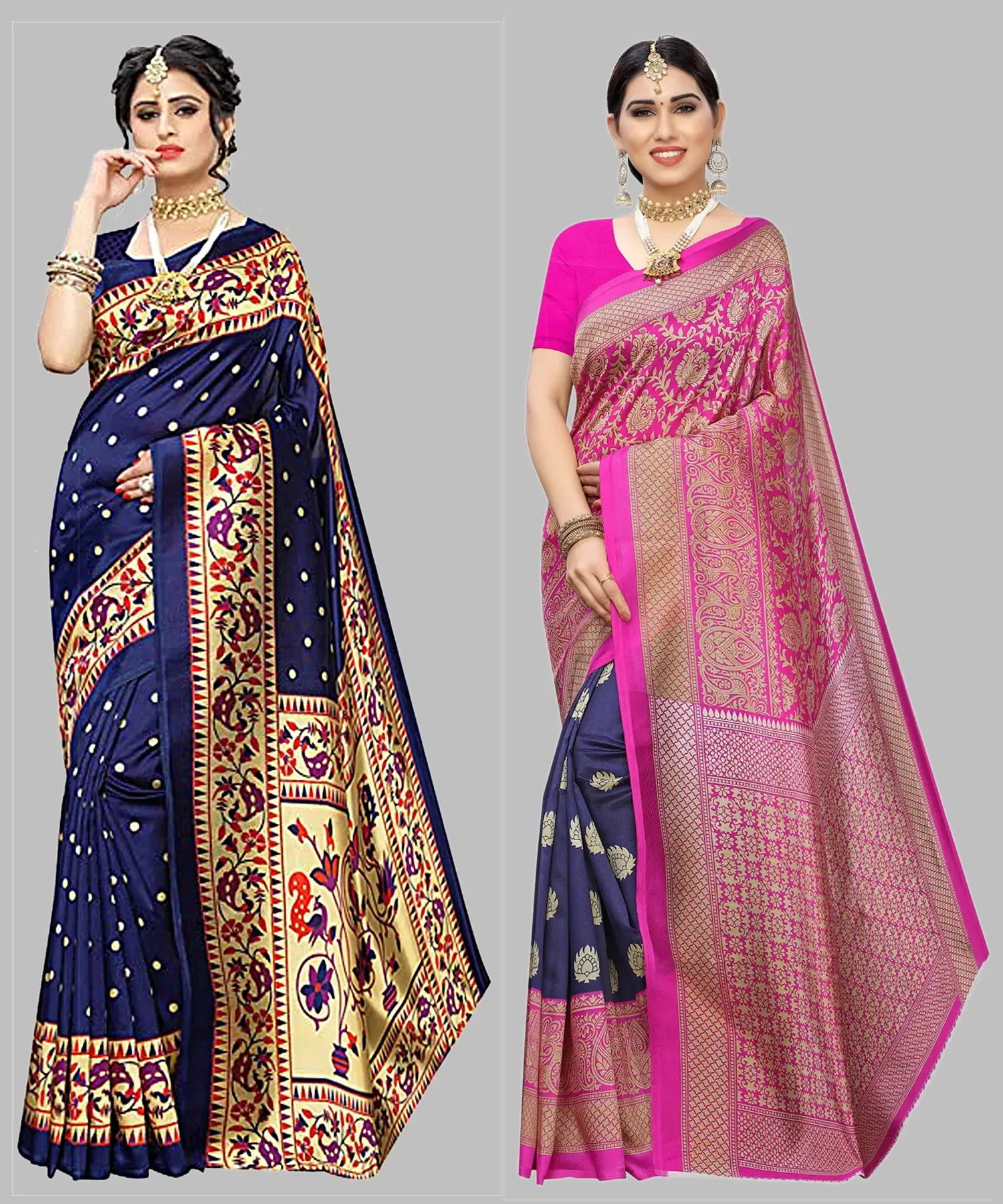     			Yashika Art Silk Printed Regular Saree With Unstitched Blouse Piece ( Blue )