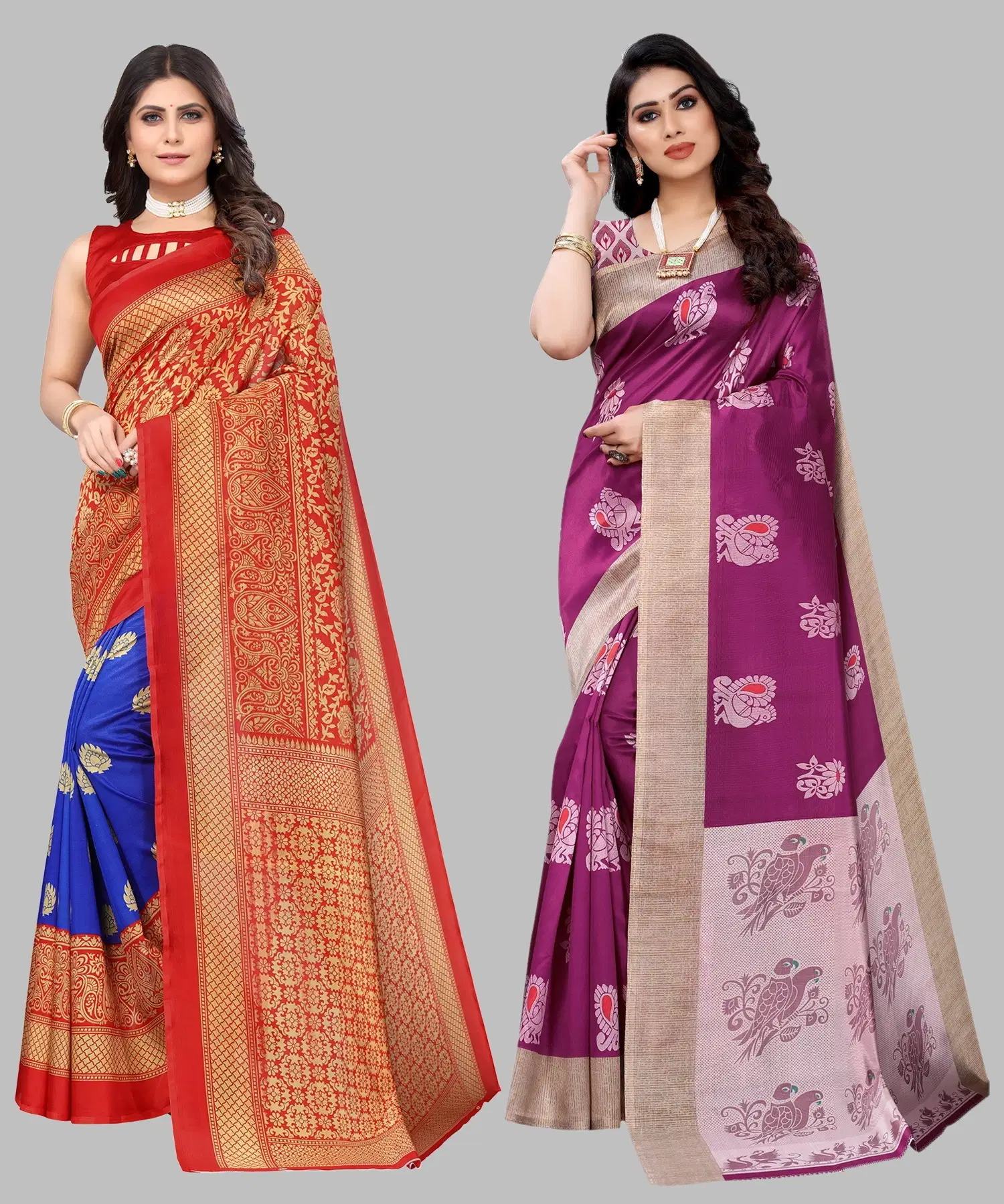     			Yashika Art Silk Printed Regular Saree With Unstitched Blouse Piece ( Light Blue )