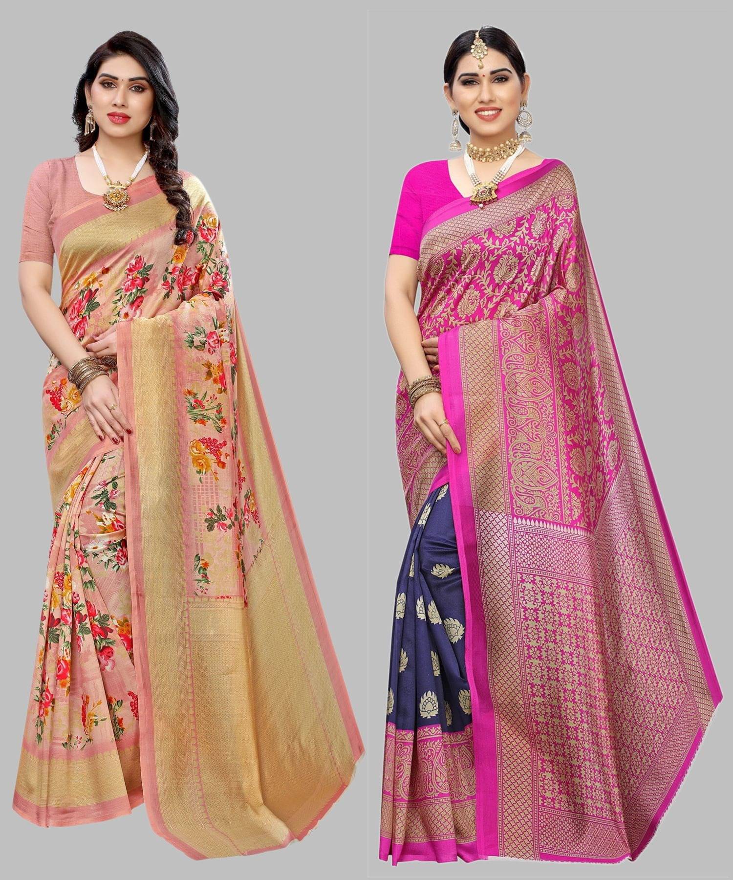     			Yashika Art Silk Printed Regular Saree With Unstitched Blouse Piece ( Orange )