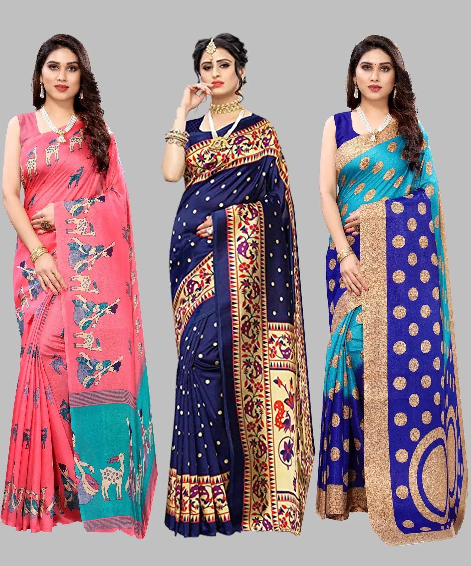 Yashika Art Silk Printed Regular Saree With Unstitched Blouse Piece ( Pink ) Yashika Art Silk Printed Regular Saree With Unstitched Blouse Piece ( Pink )