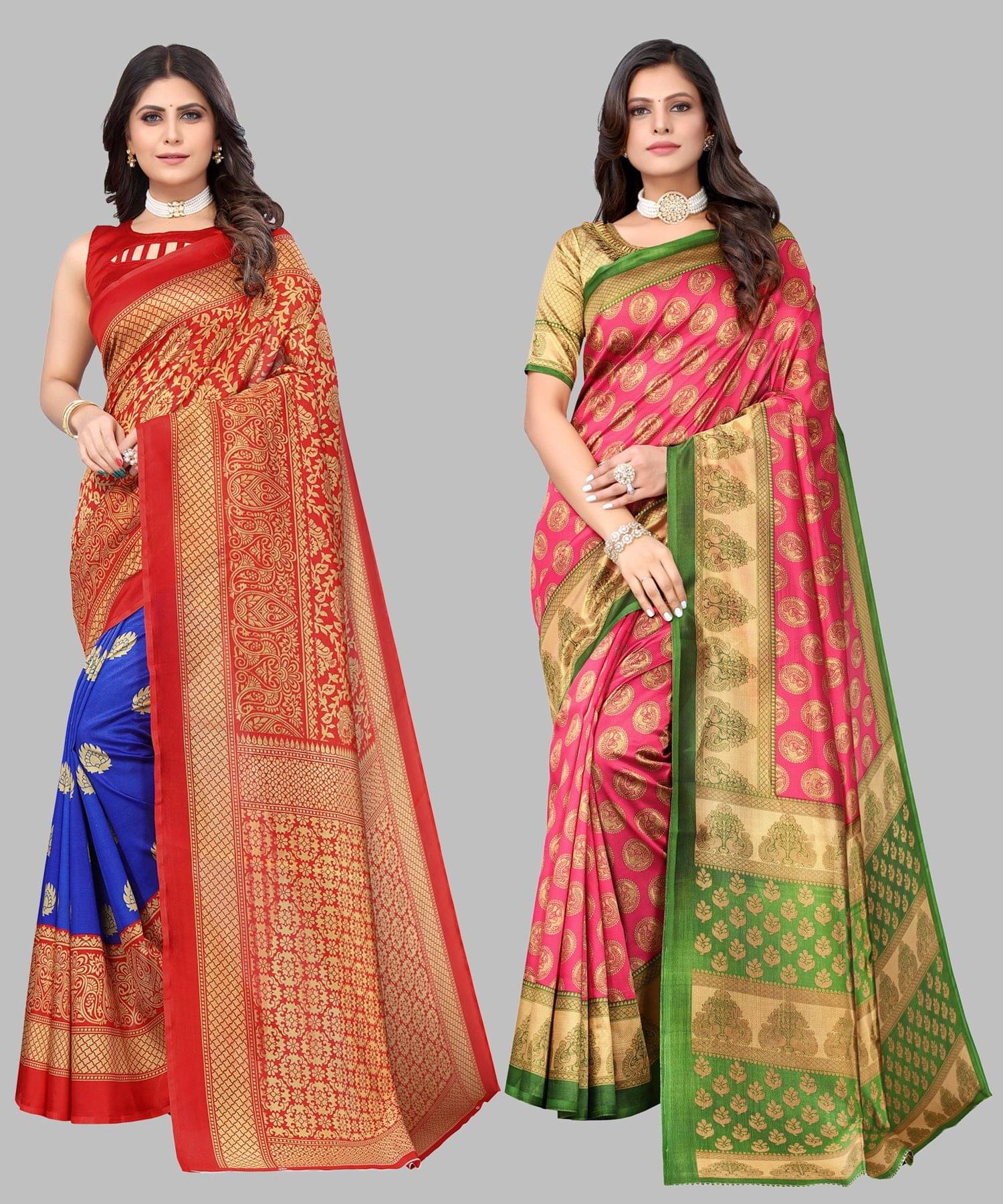     			Yashika Art Silk Printed Regular Saree With Unstitched Blouse Piece ( Light Blue )