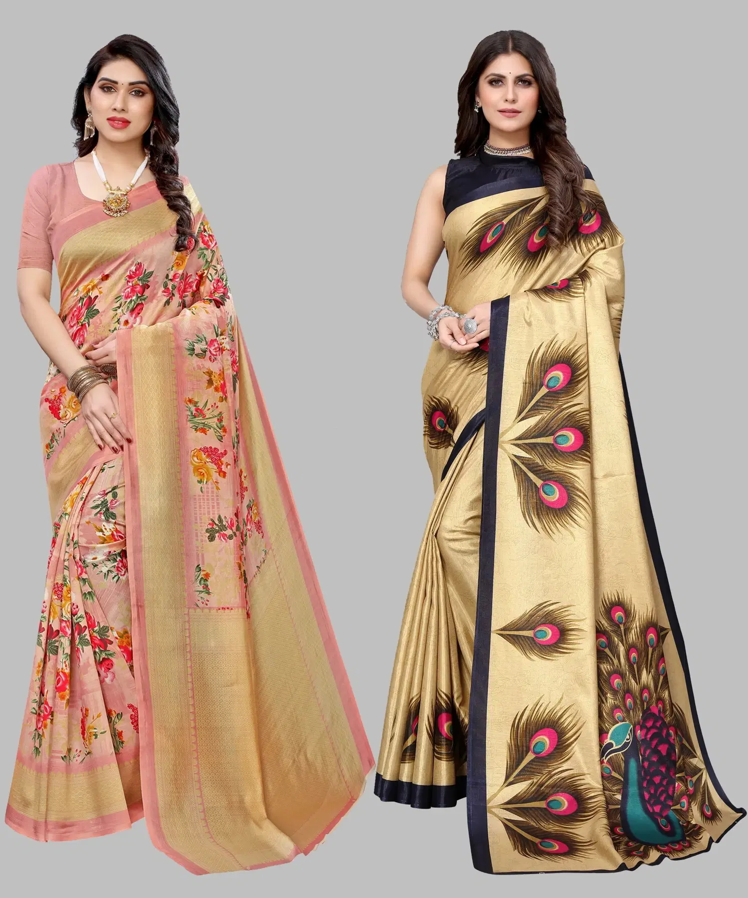     			Yashika Art Silk Printed Regular Saree With Unstitched Blouse Piece ( Multicolor )