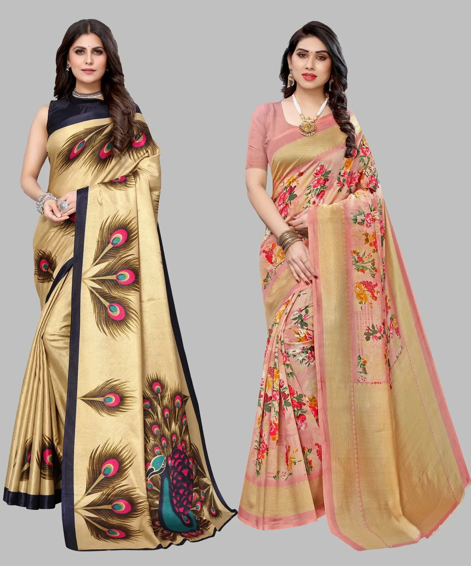     			Yashika Art Silk Printed Regular Saree With Unstitched Blouse Piece ( Multicolor )