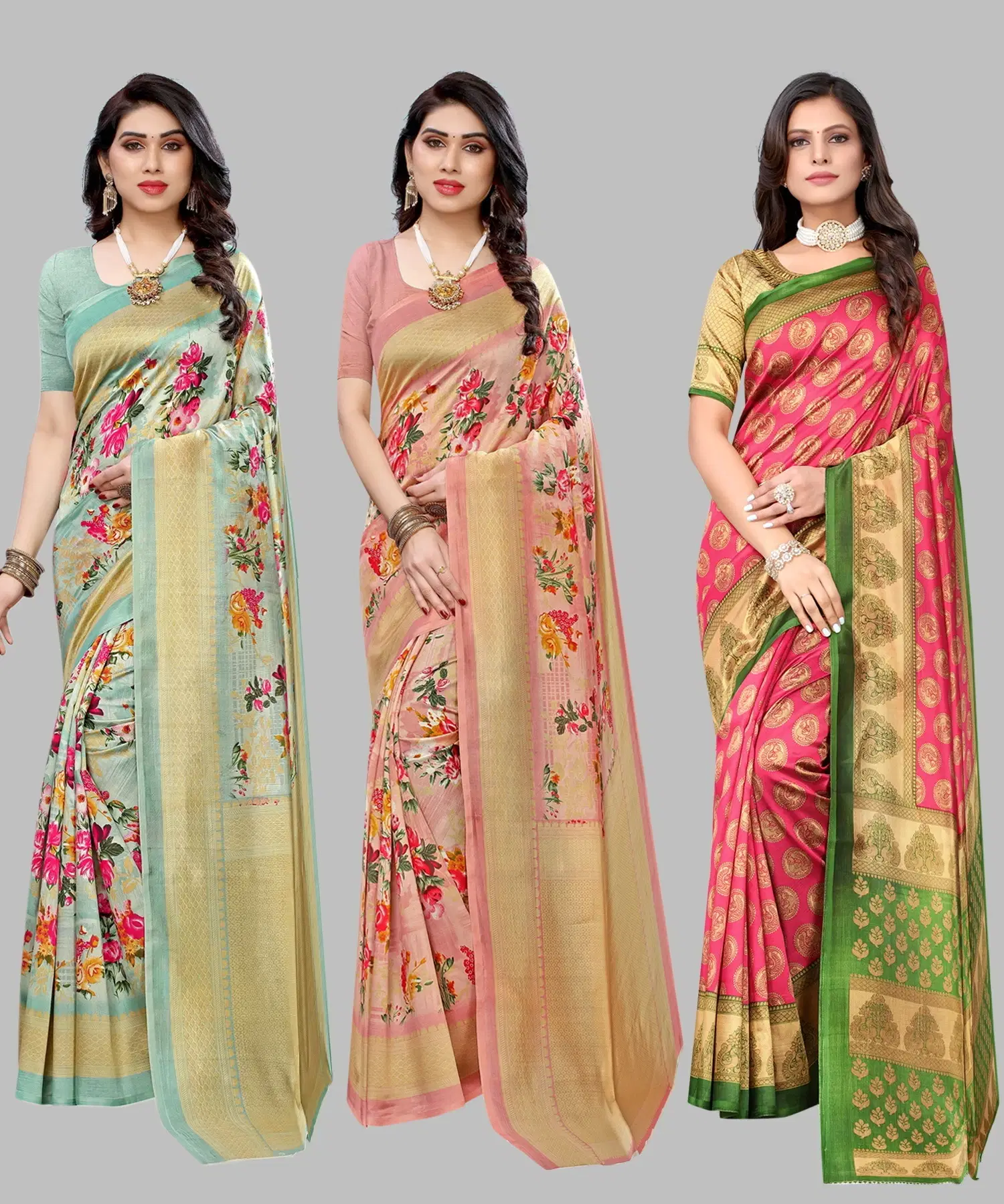     			Yashika Art Silk Printed Regular Saree With Unstitched Blouse Piece ( Multicolor )