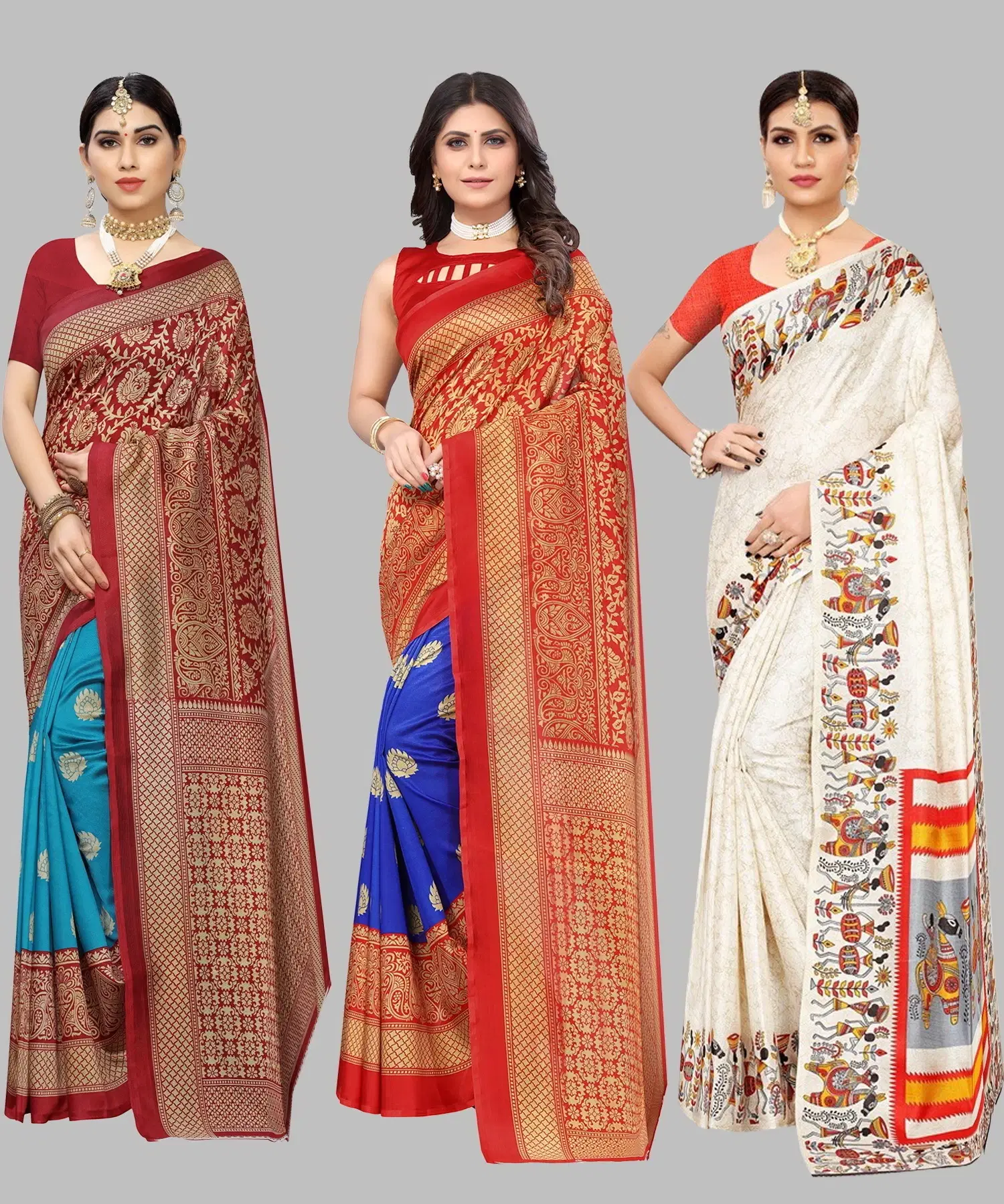     			Yashika Art Silk Printed Regular Saree With Unstitched Blouse Piece ( Light Green )