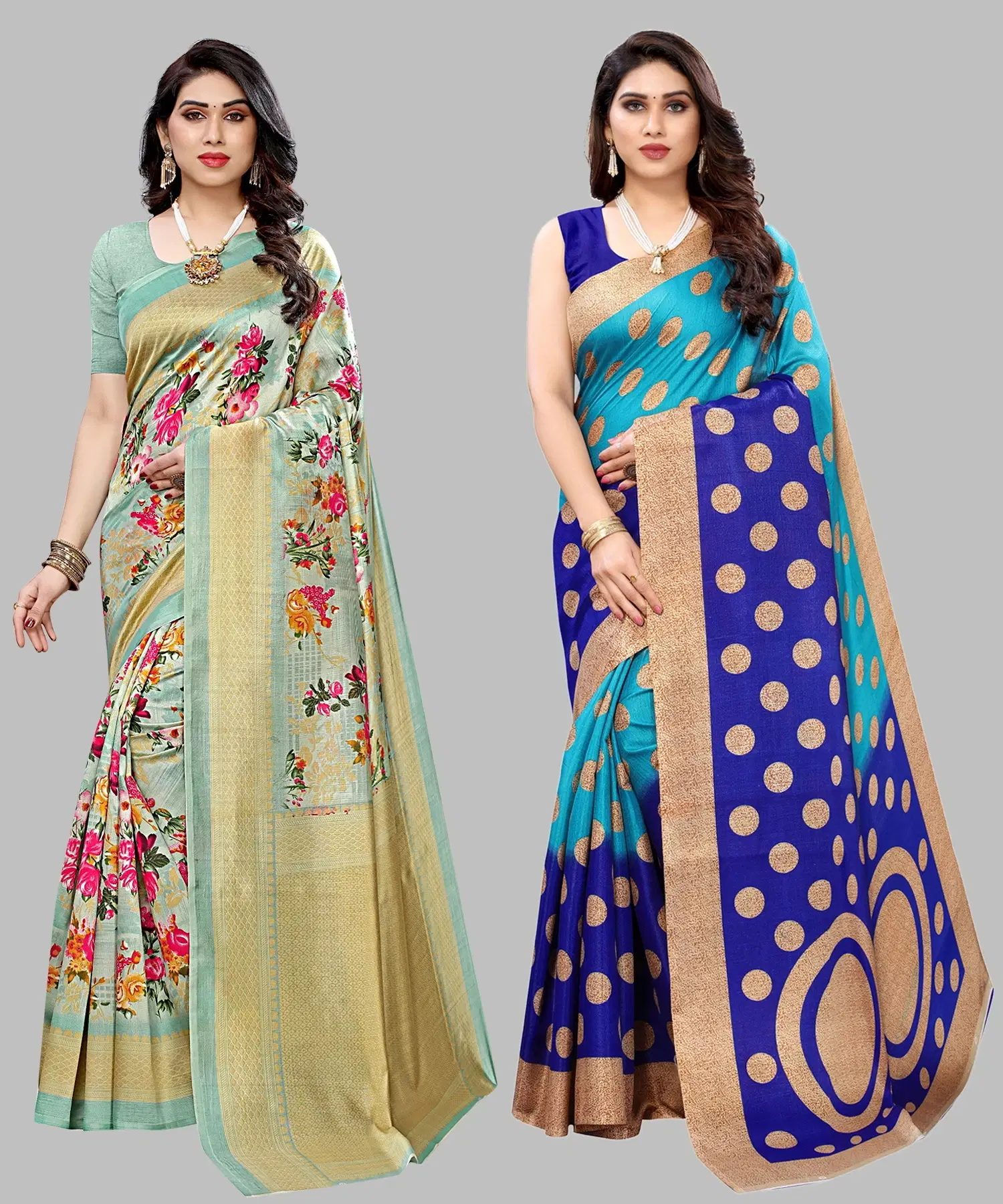     			Yashika Art Silk Printed Regular Saree With Unstitched Blouse Piece ( Light Green )