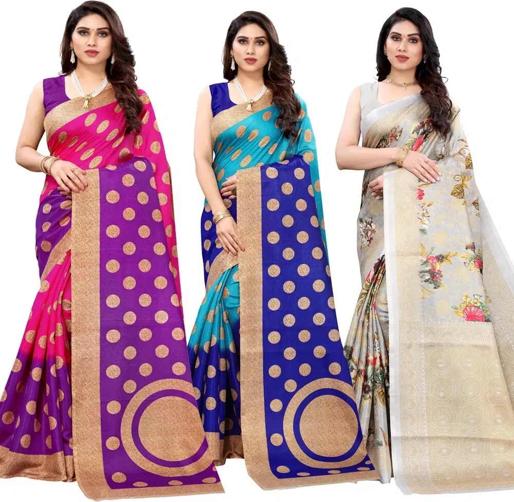 Yashika Art Silk Printed Regular Saree With Unstitched Blouse Piece ( Grey ) Yashika Art Silk Printed Regular Saree With Unstitched Blouse Piece ( Grey )