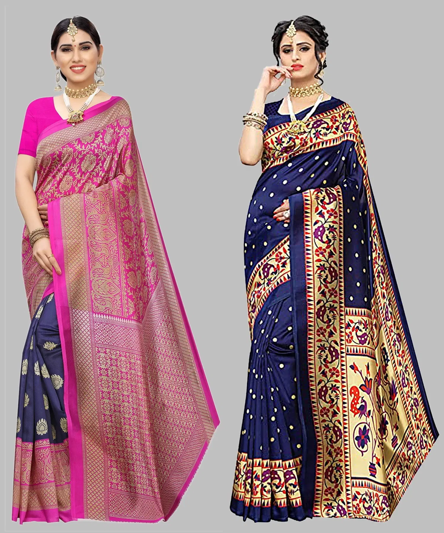     			Yashika Art Silk Printed Regular Saree With Unstitched Blouse Piece ( Blue )
