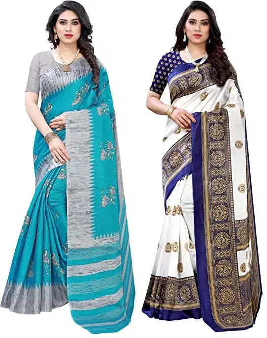 Yashika Art Silk Printed Regular Saree With Unstitched Blouse Piece ( Multicolor )     			Yashika Art Silk Printed Regular Saree With Unstitched Blouse Piece ( Multicolor )
