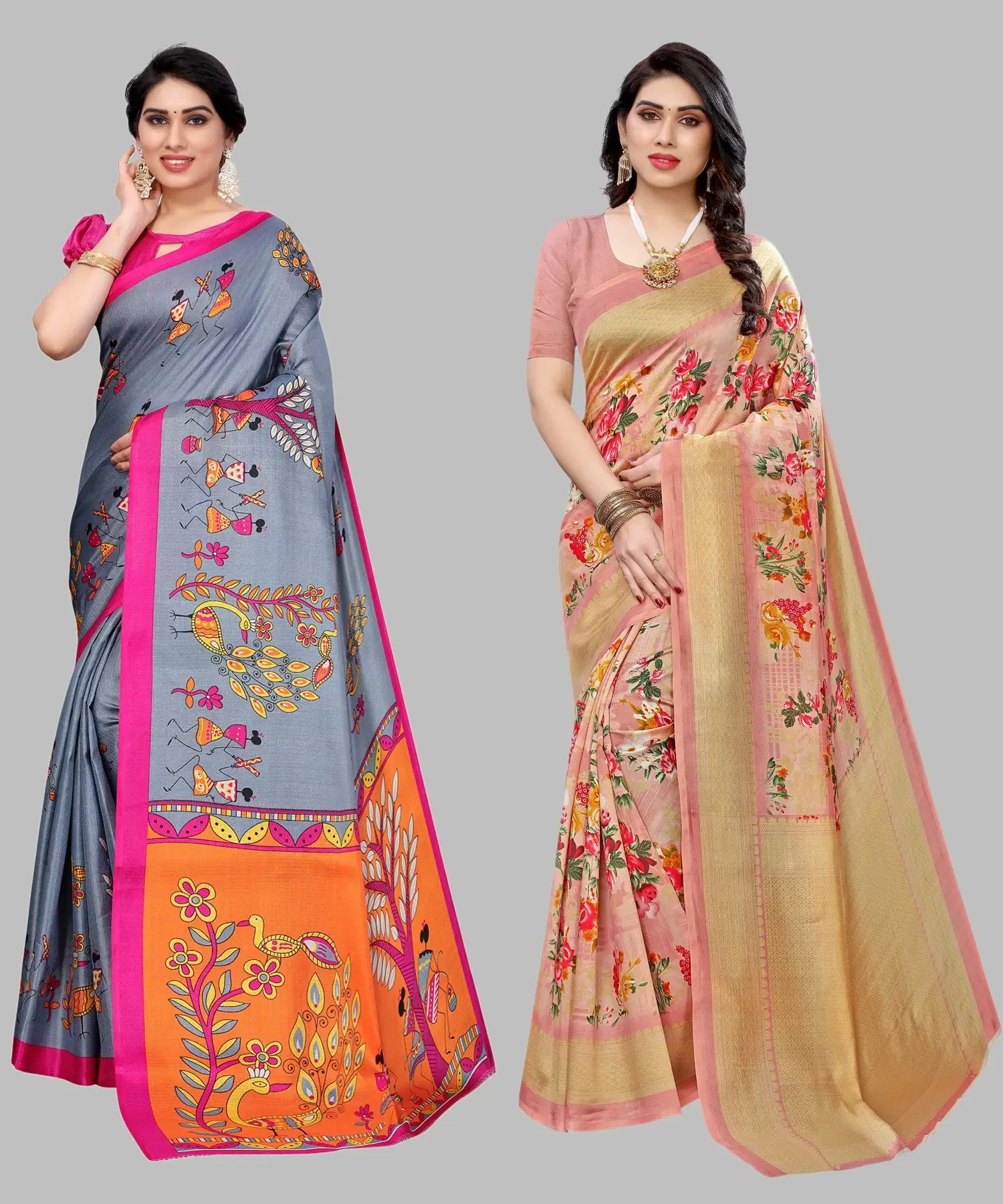     			Yashika Art Silk Self Design Regular Saree With Unstitched Blouse Piece ( Grey )