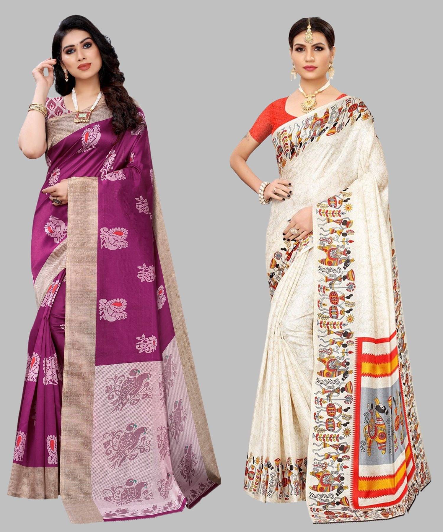 Yashika Art Silk Self Design Regular Saree With Unstitched Blouse Piece ( Purple ) Yashika Art Silk Self Design Regular Saree With Unstitched Blouse Piece ( Purple )