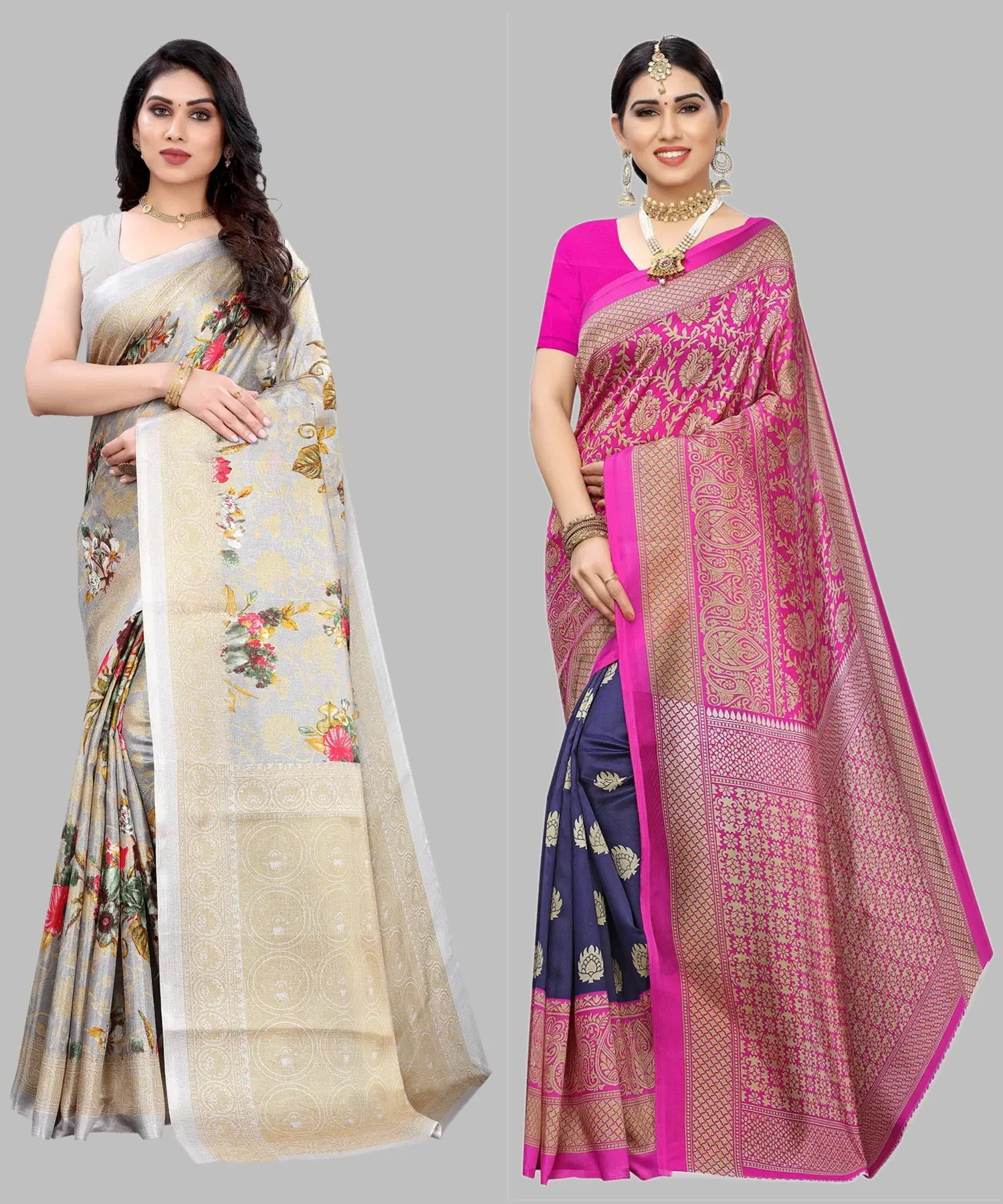     			Yashika Art Silk Self Design Regular Saree With Unstitched Blouse Piece ( Grey )