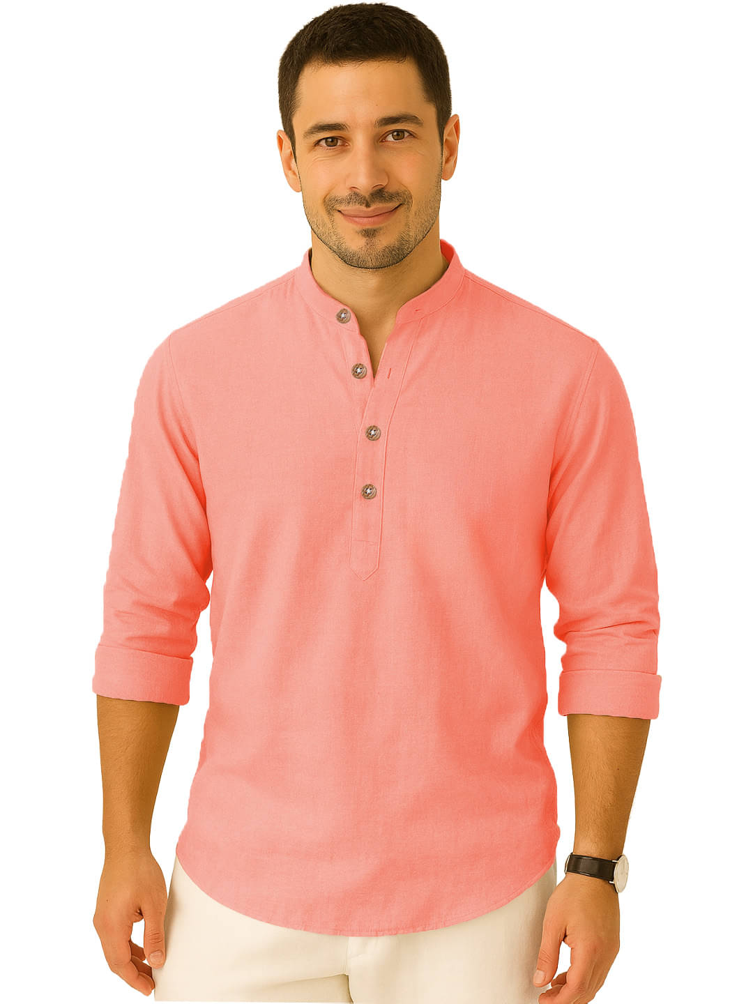     			Yugnik Coral Cotton Blend Men's Regular Kurta ( Pack of 1 )