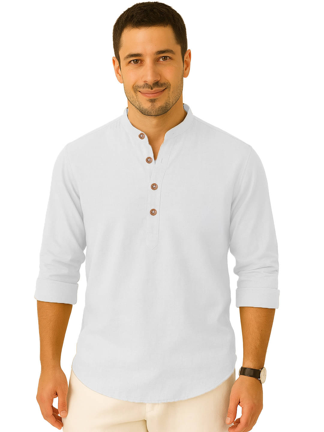     			Yugnik White Cotton Blend Men's Regular Kurta ( Pack of 1 )