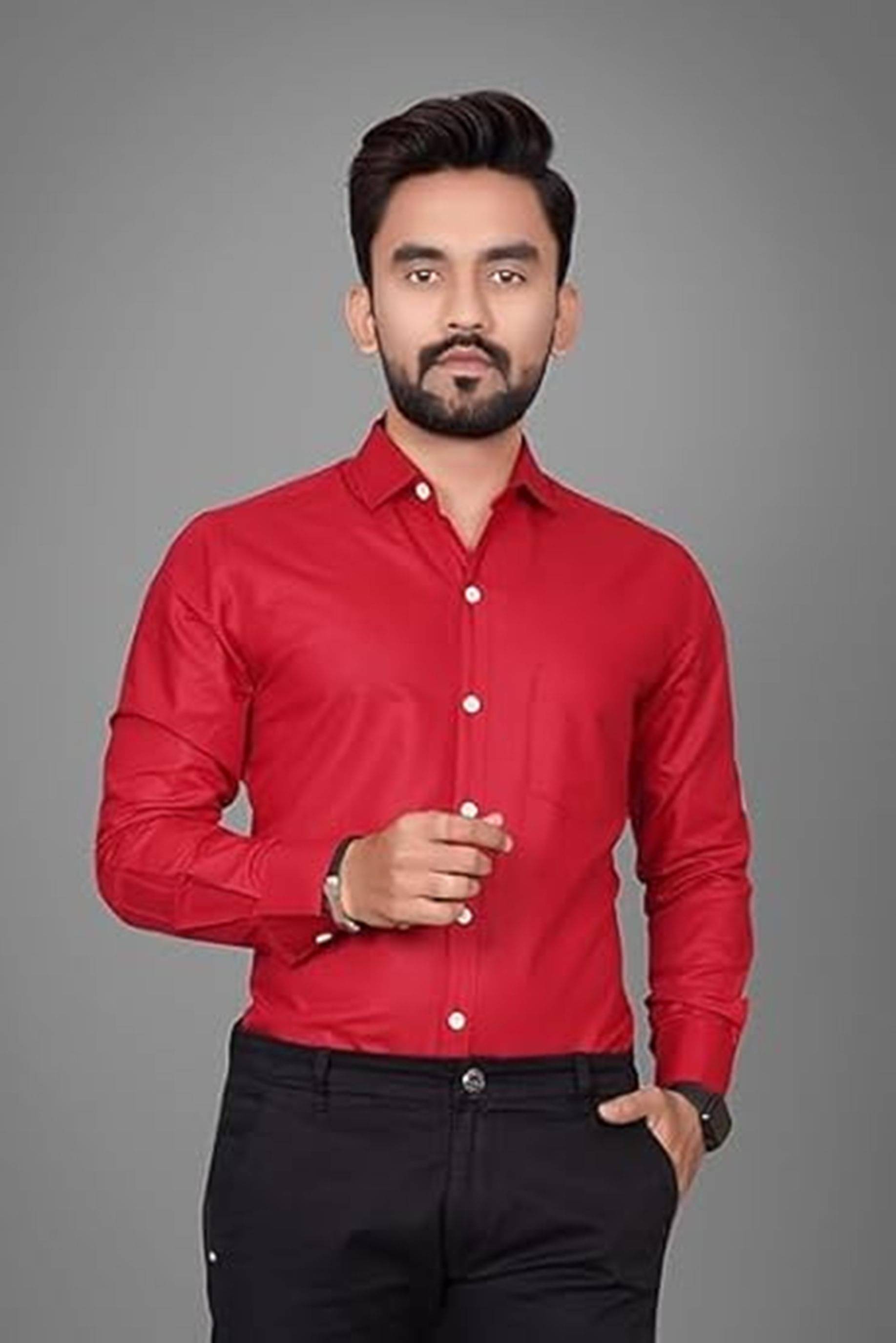     			first one Cotton Regular Fit Full Sleeves Men's Formal Shirt - Red ( Pack of 1 )