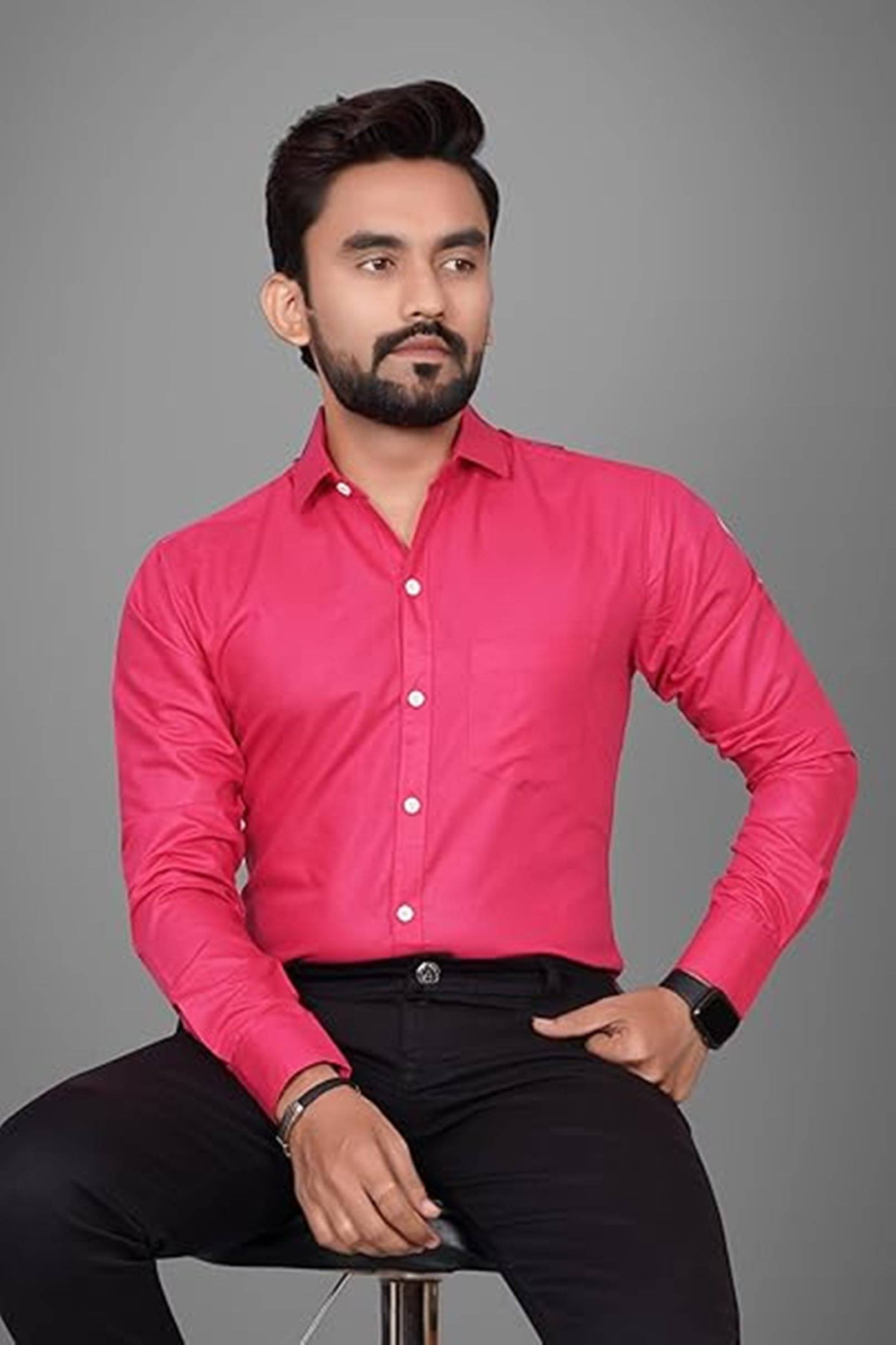     			first one Cotton Regular Fit Full Sleeves Men's Formal Shirt - Pink ( Pack of 1 )
