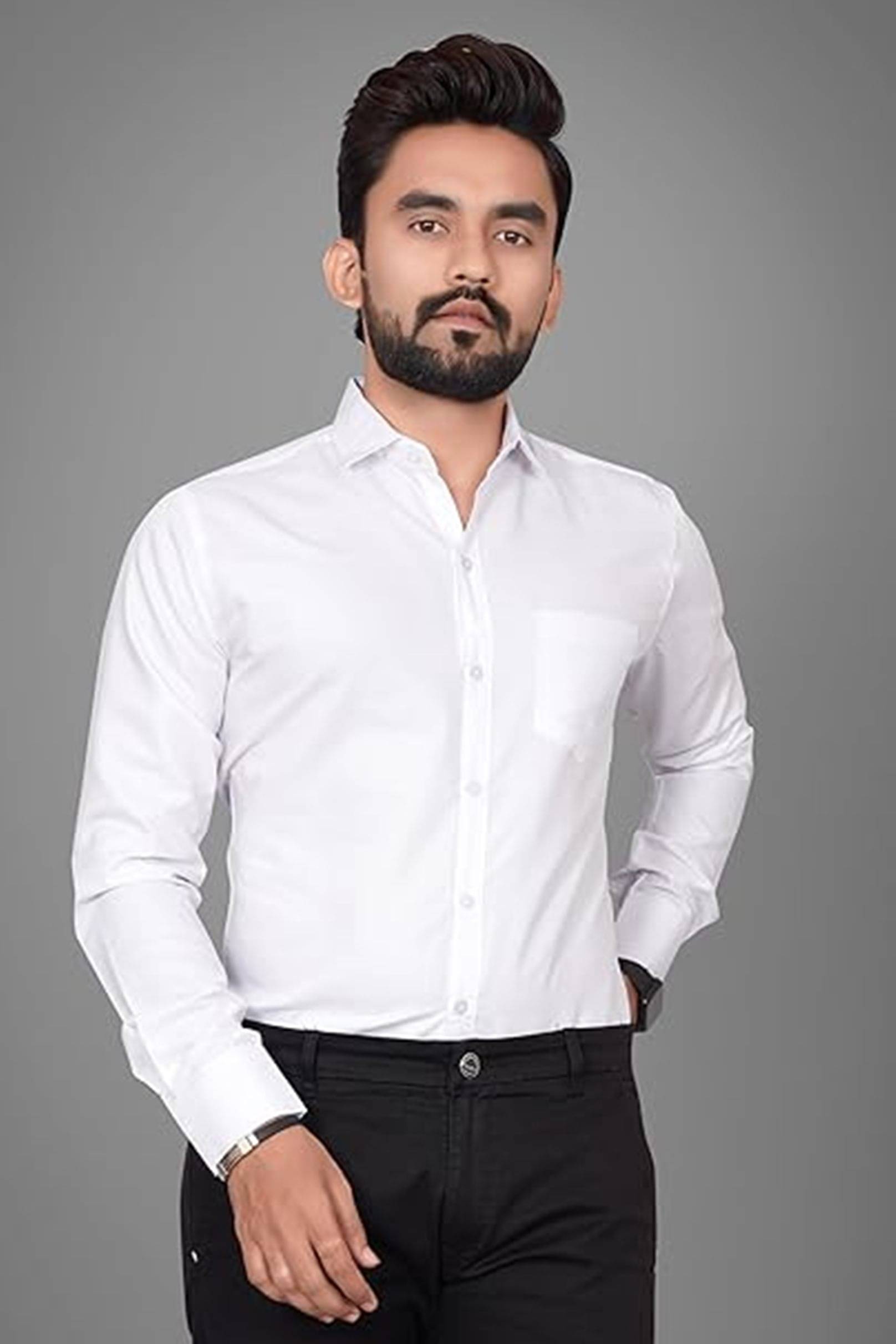 first one Cotton Regular Fit Full Sleeves Men's Formal Shirt - White ( Pack of 1 ) first one Cotton Regular Fit Full Sleeves Men's Formal Shirt - White ( Pack of 1 )