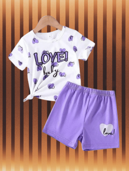     			funny boy Pack of 1 Unisex Cotton Blend T-Shirt & Shorts Set ( Purple )
