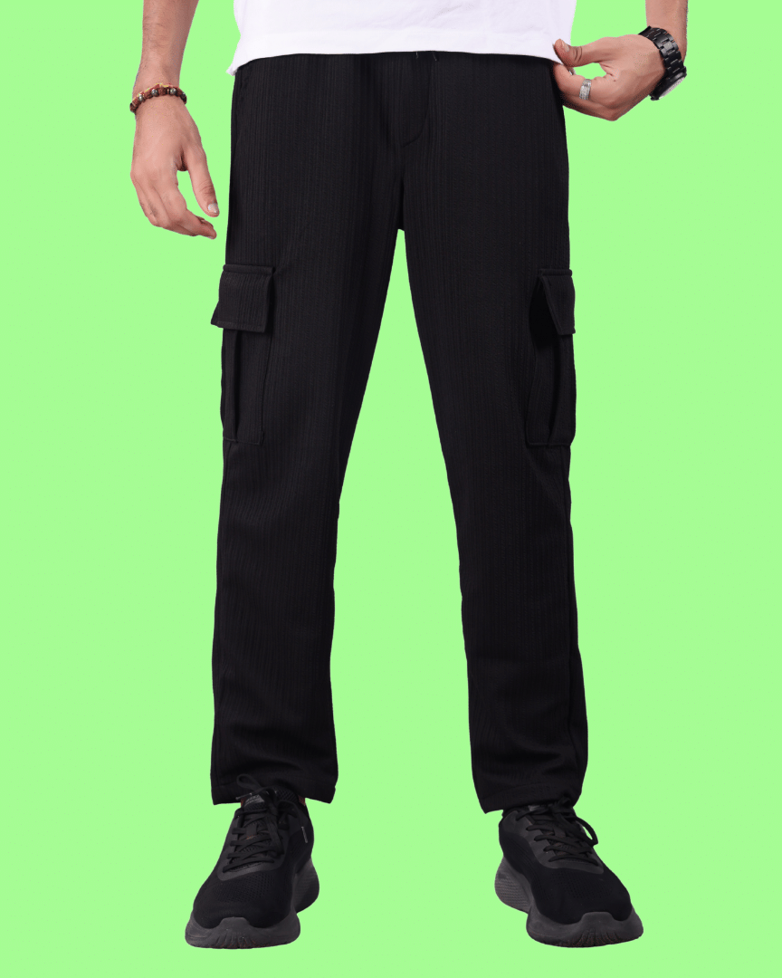     			ikigai Loose Men's Cargos - Black ( Pack of 1 )