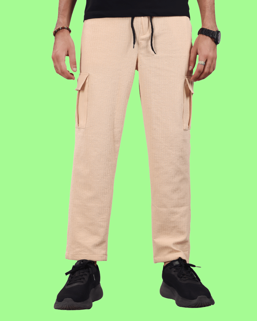     			ikigai Loose Men's Cargos - Cream ( Pack of 1 )