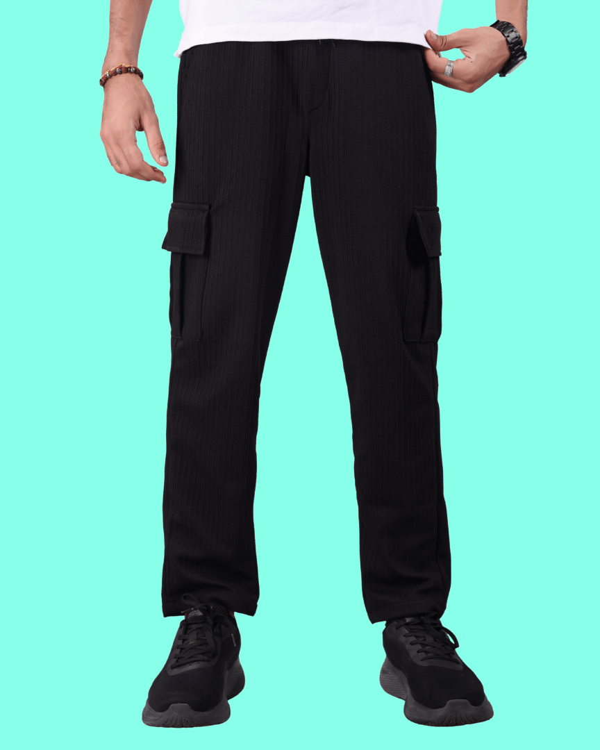     			ikigai Loose Men's Cargos - Black ( Pack of 1 )