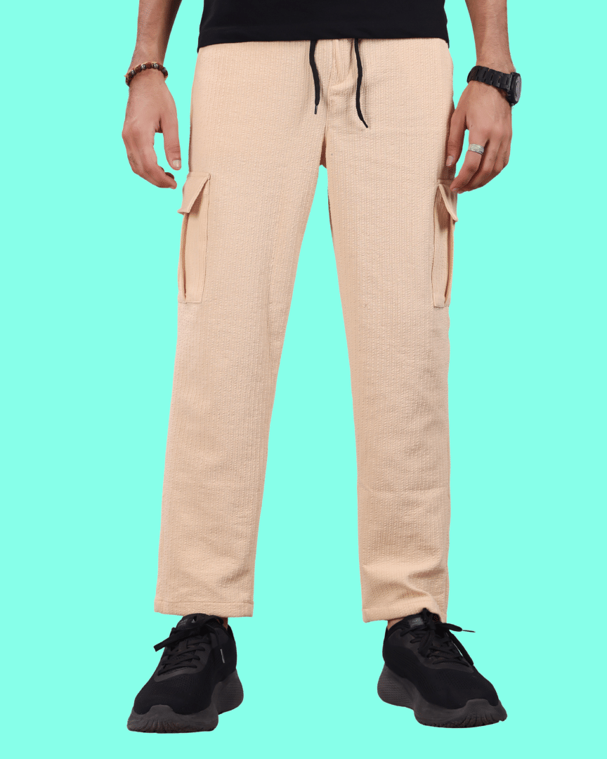     			ikigai Loose Men's Cargos - Cream ( Pack of 1 )
