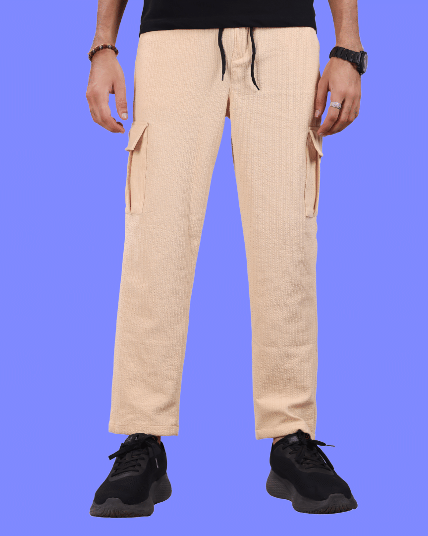     			ikigai Loose Men's Cargos - Cream ( Pack of 1 )