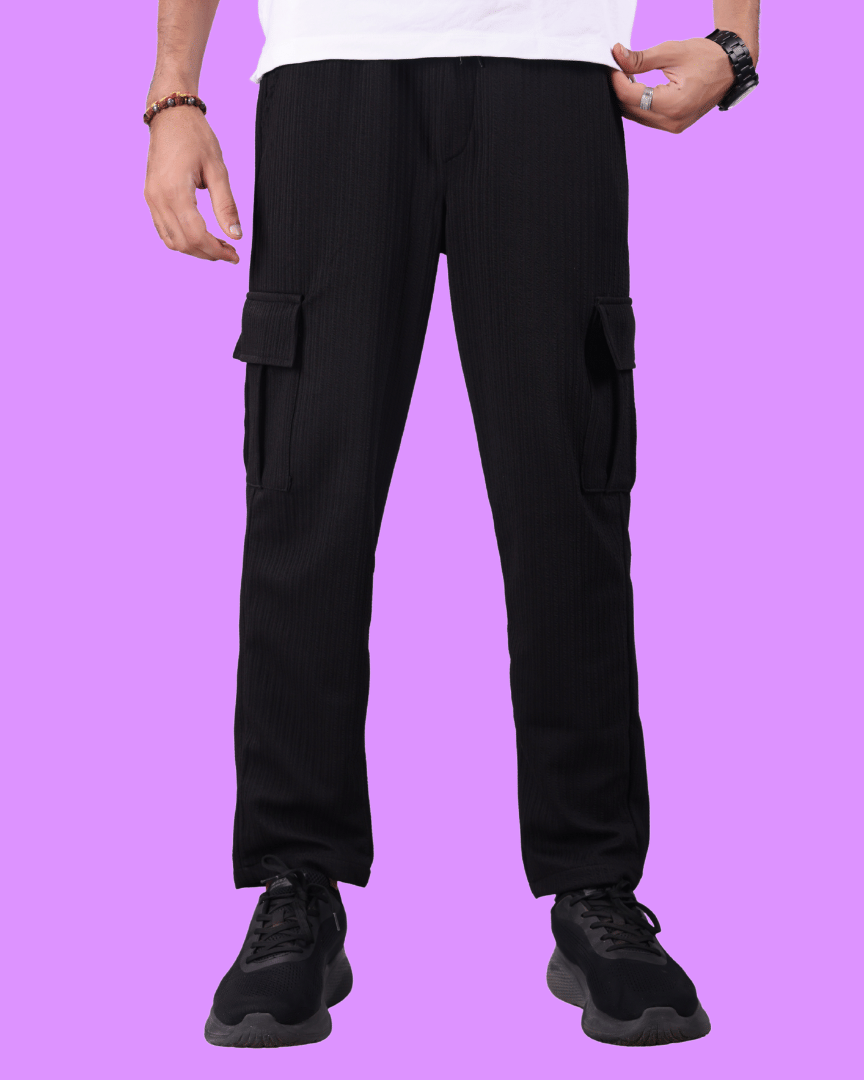     			ikigai Loose Men's Cargos - Black ( Pack of 1 )