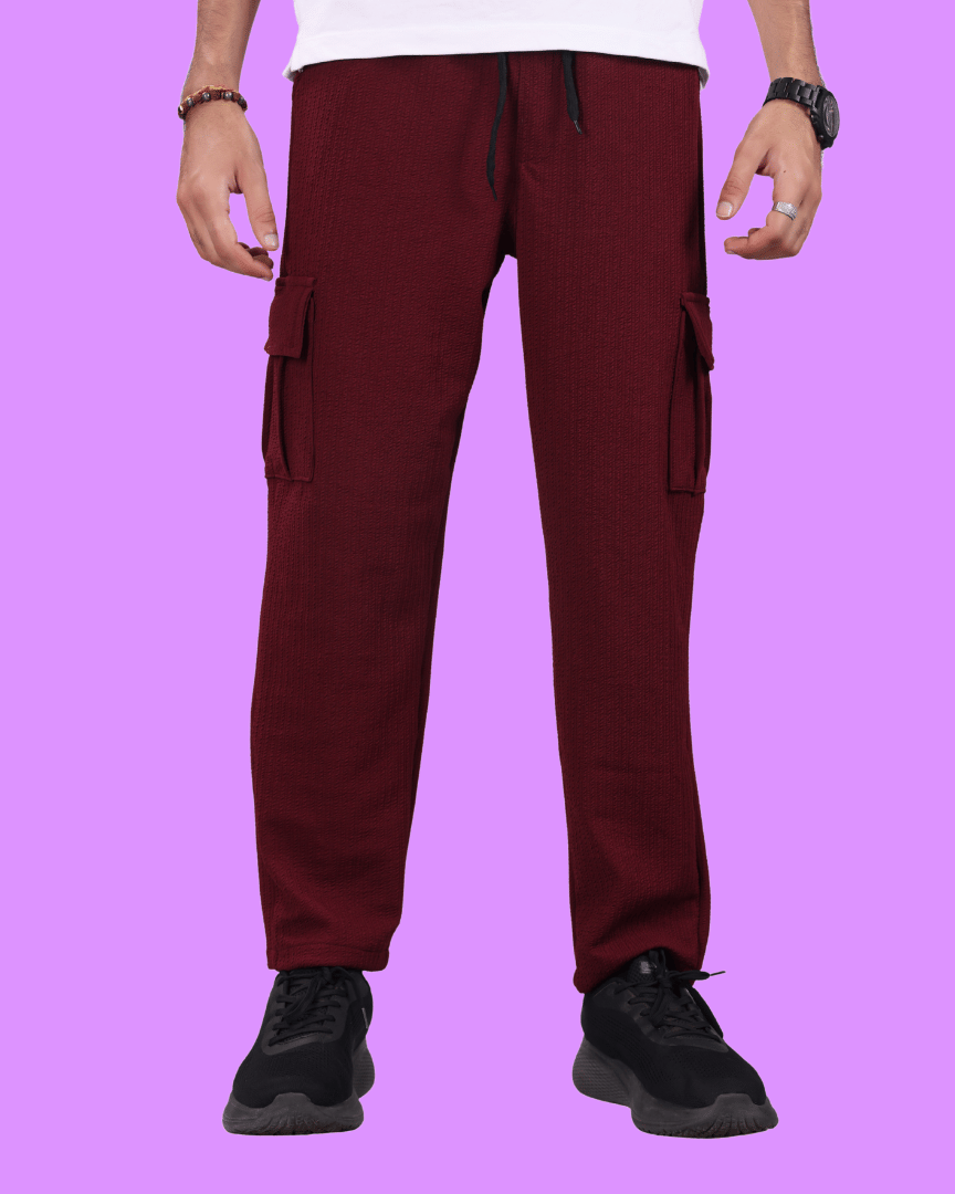     			ikigai Loose Men's Cargos - Maroon ( Pack of 1 )