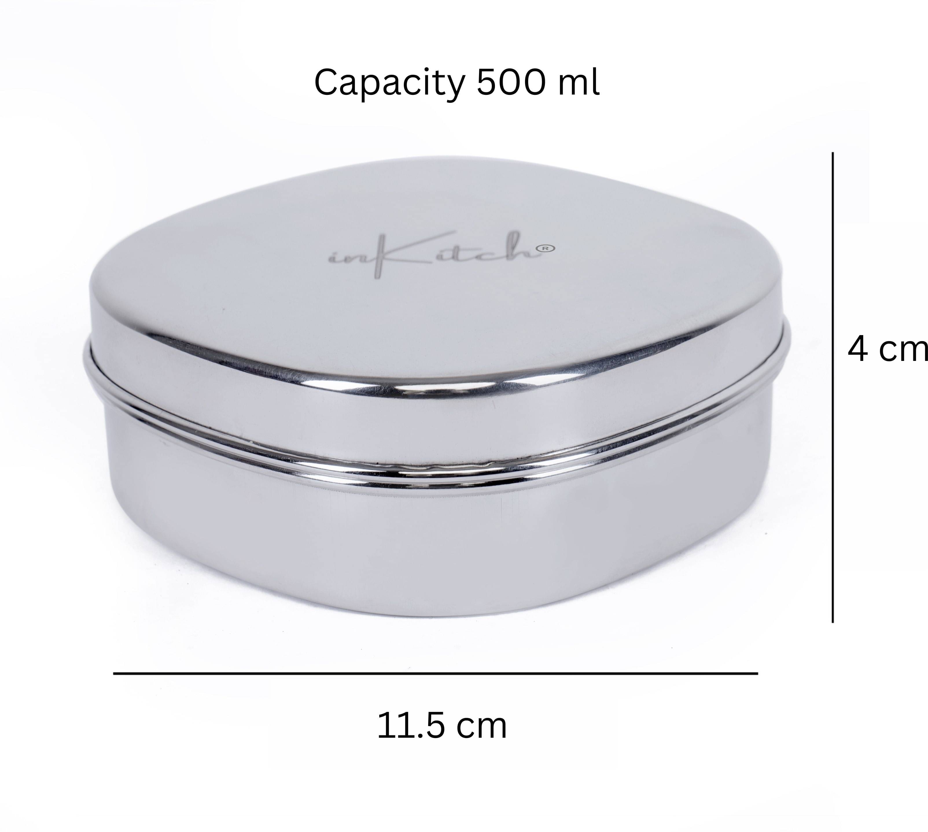     			inKitch Square Container Steel Silver Multi-Purpose Container ( Set of 1 )
