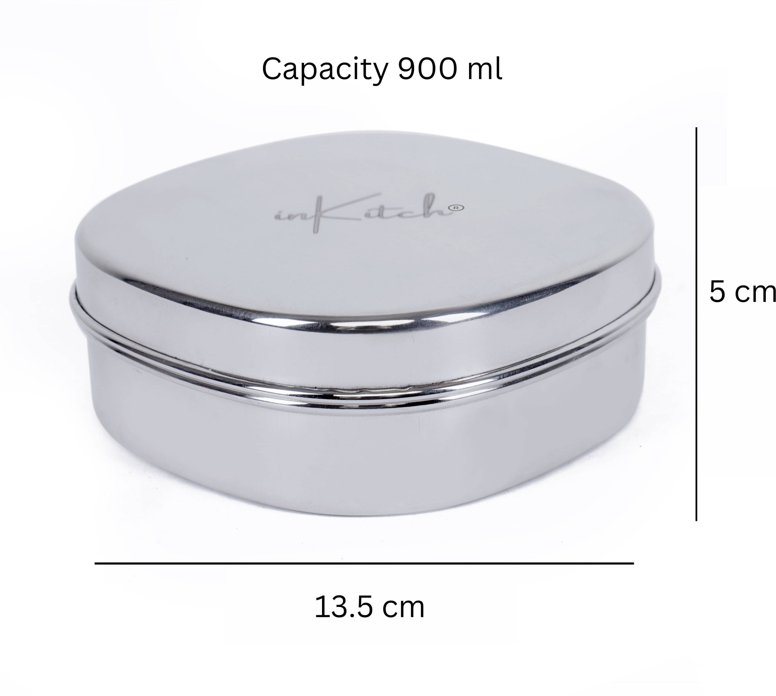     			inKitch Square Container Steel Silver Multi-Purpose Container ( Set of 1 )