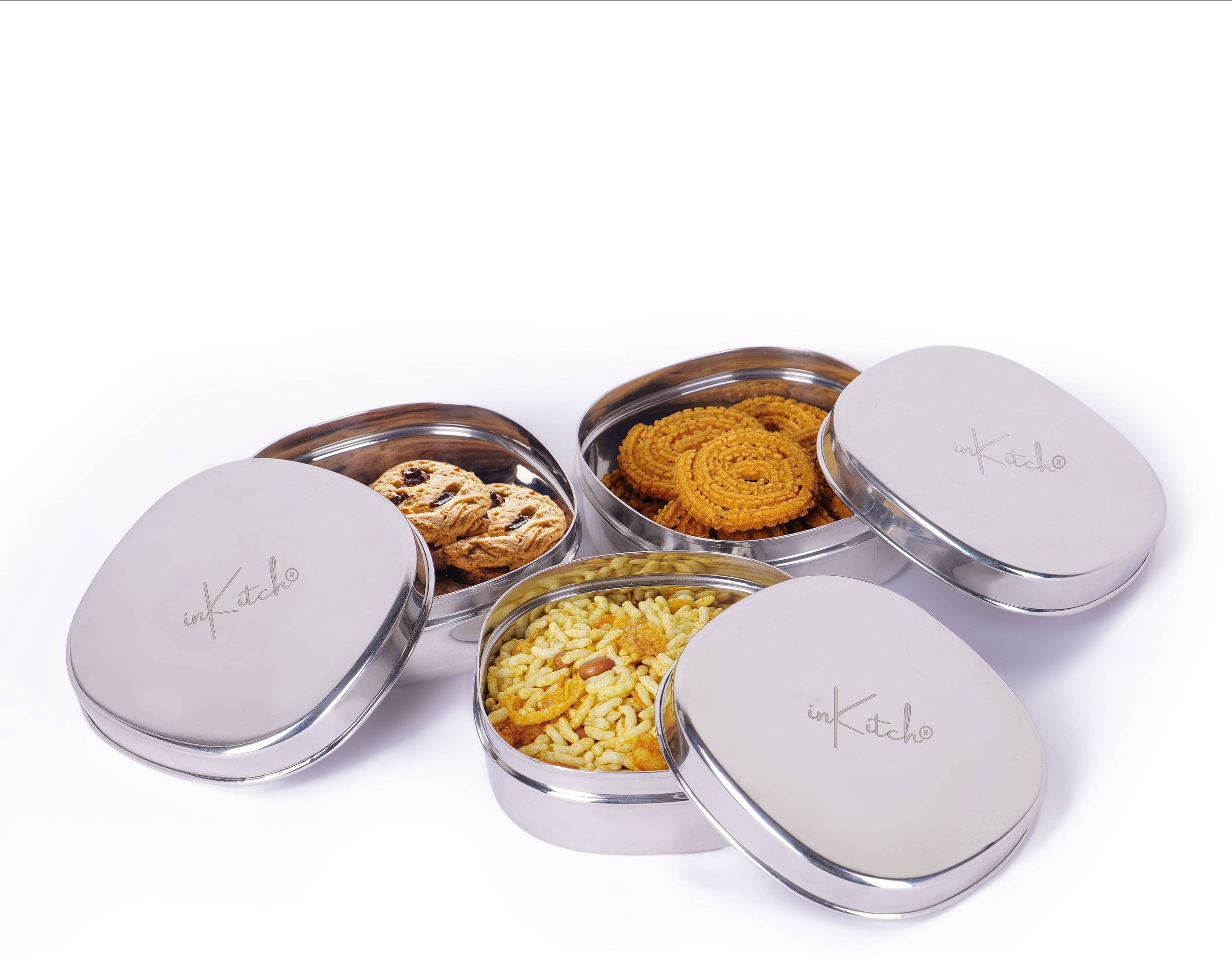     			inKitch Square Container Steel Silver Multi-Purpose Container ( Set of 1 )