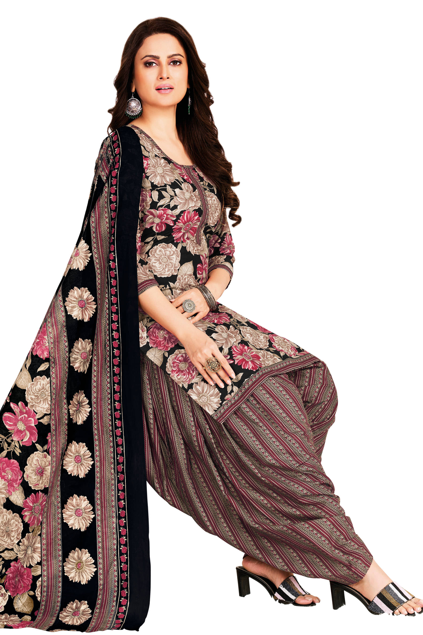     			shree jeenmata collection Women Cotton Printed Straight Kurti With Patiala Salwar ( Multicolor )