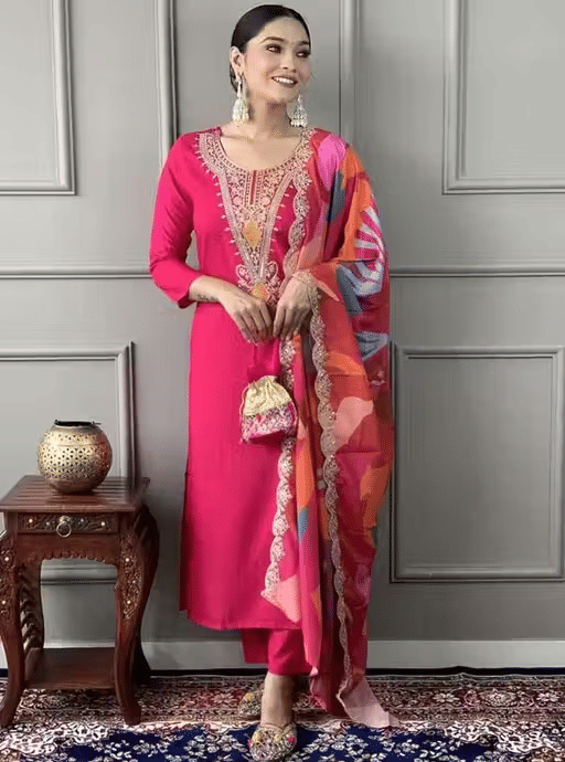     			srapo Women Rayon Solid A-line Kurti ( Pink )