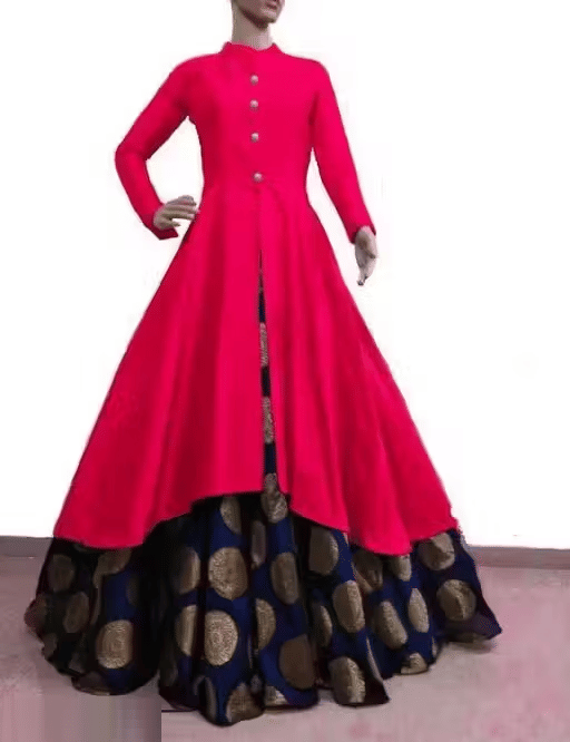     			srapo Women Silk Blend Anarkali Stitched Ethnic Gown ( Pink )