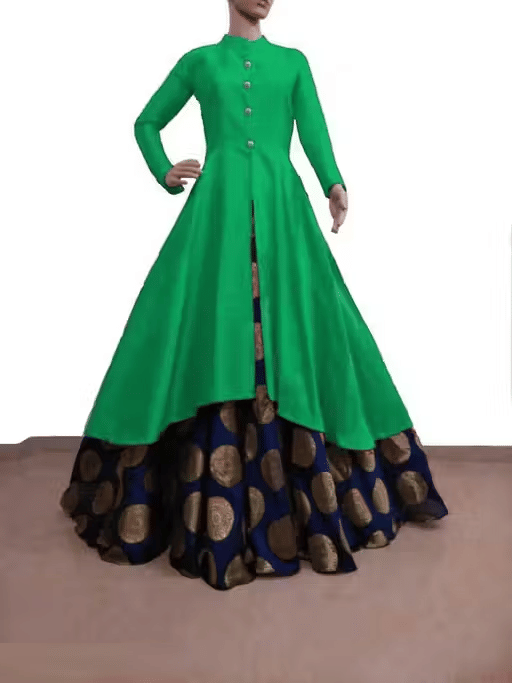     			srapo Women Silk Blend Anarkali Stitched Ethnic Gown ( Green )