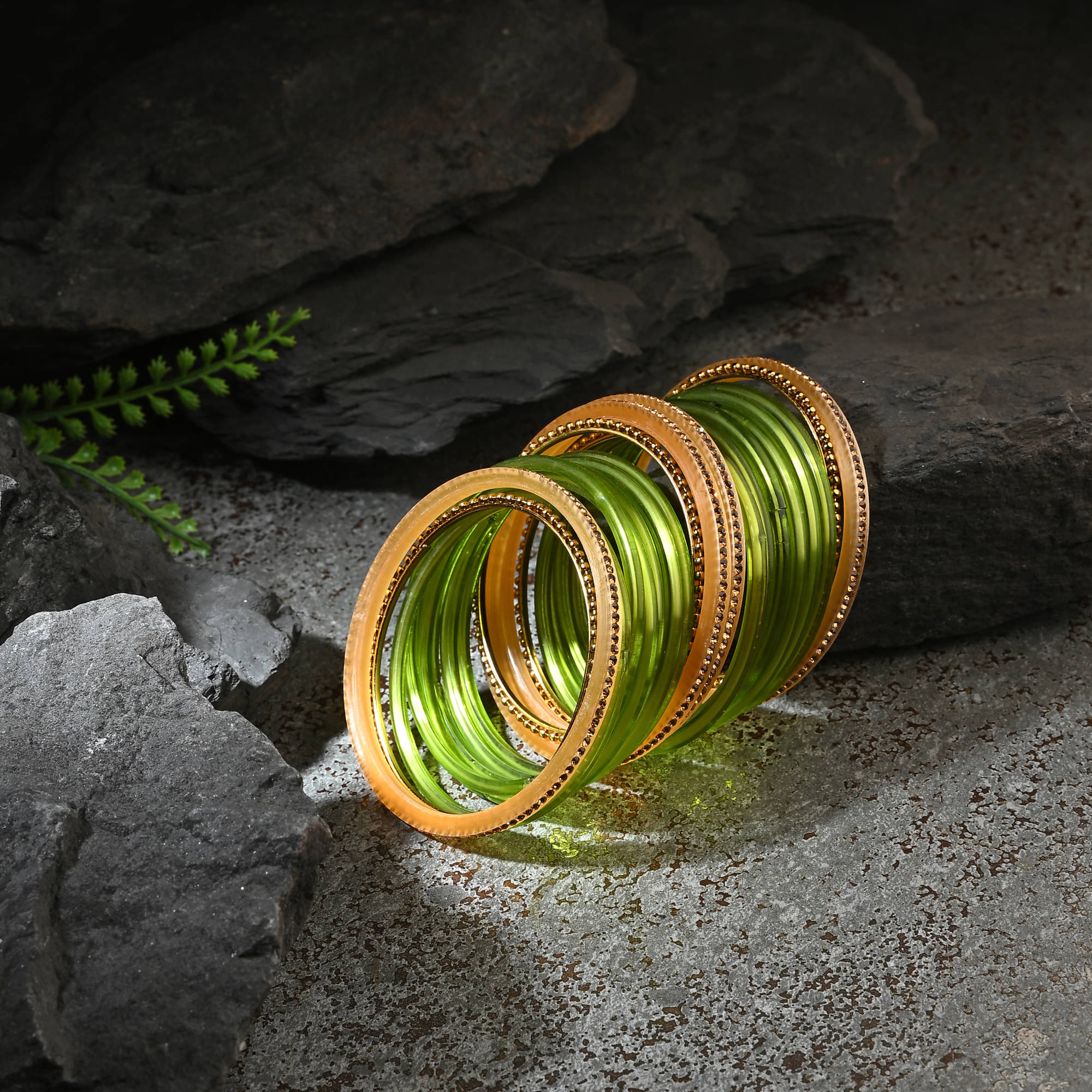     			1st Time Green Bangle Set ( Pack of 2 )