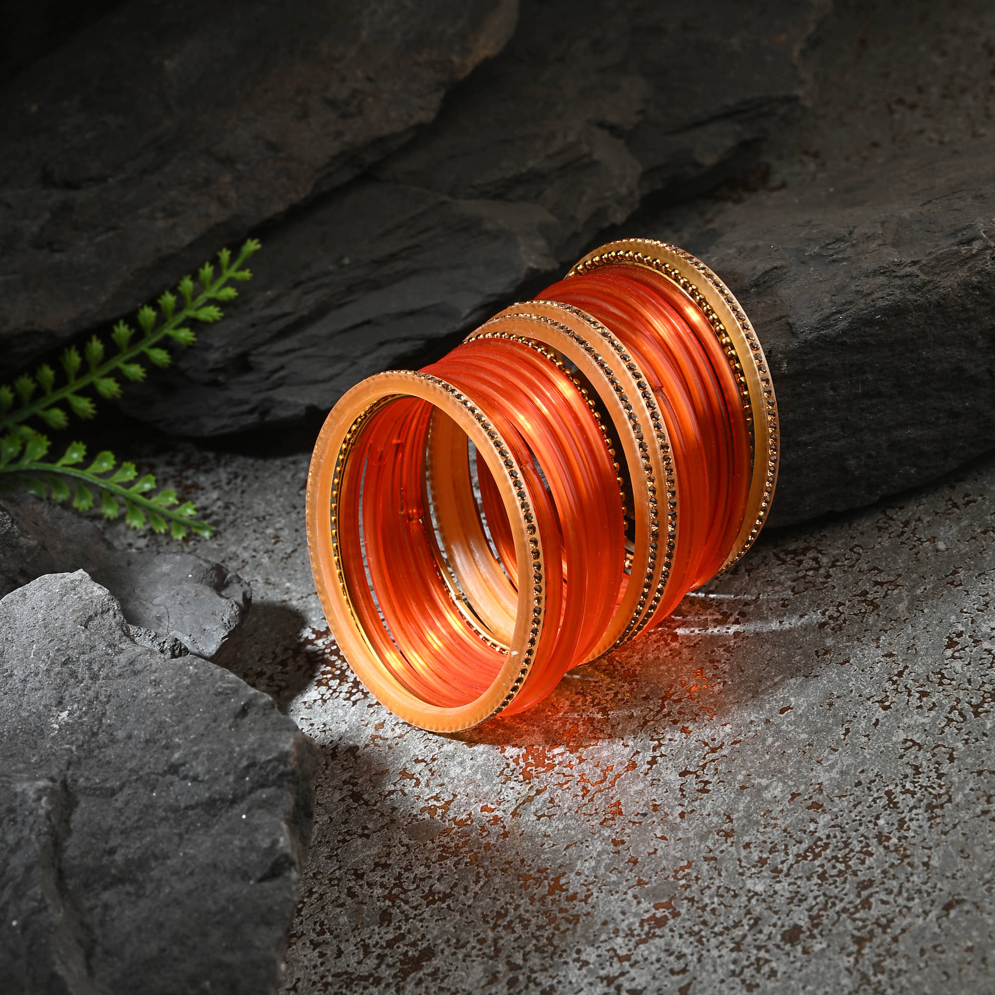     			1st Time Orange Bangle Set ( Pack of 2 )
