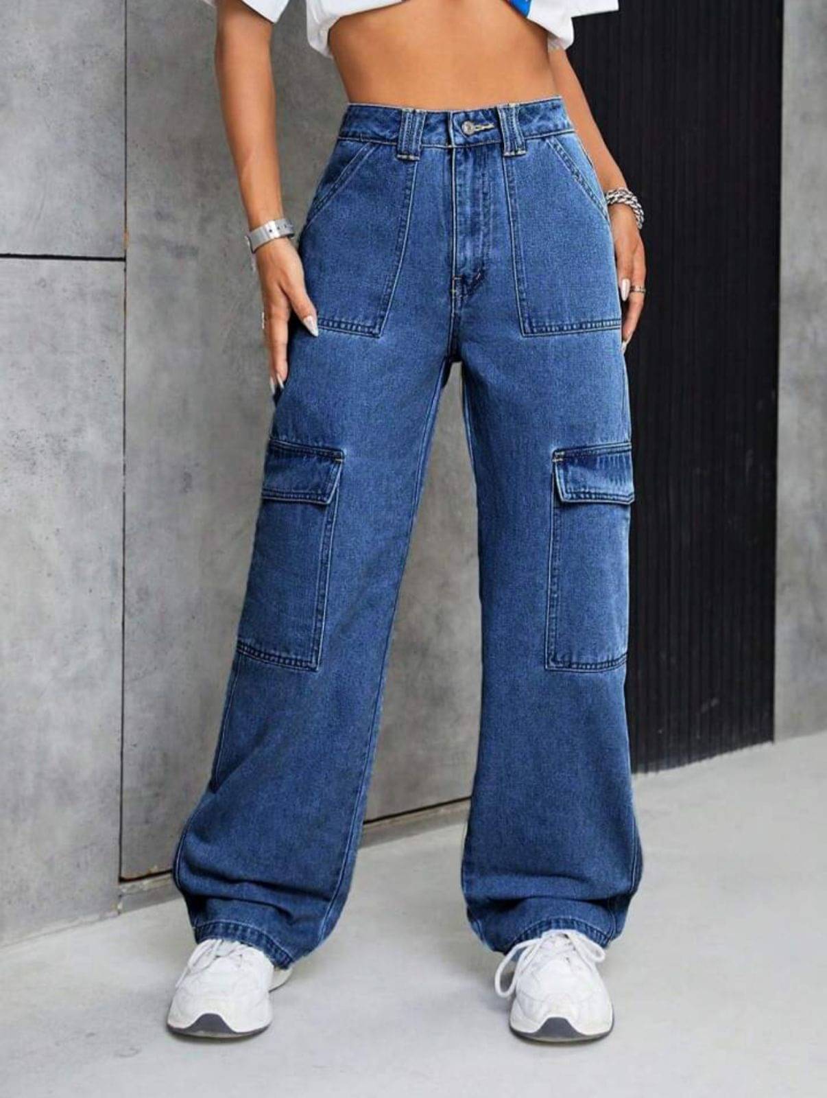     			9x denims Women's Relaxed Fit High-Rise Jeans ( Dark Blue )