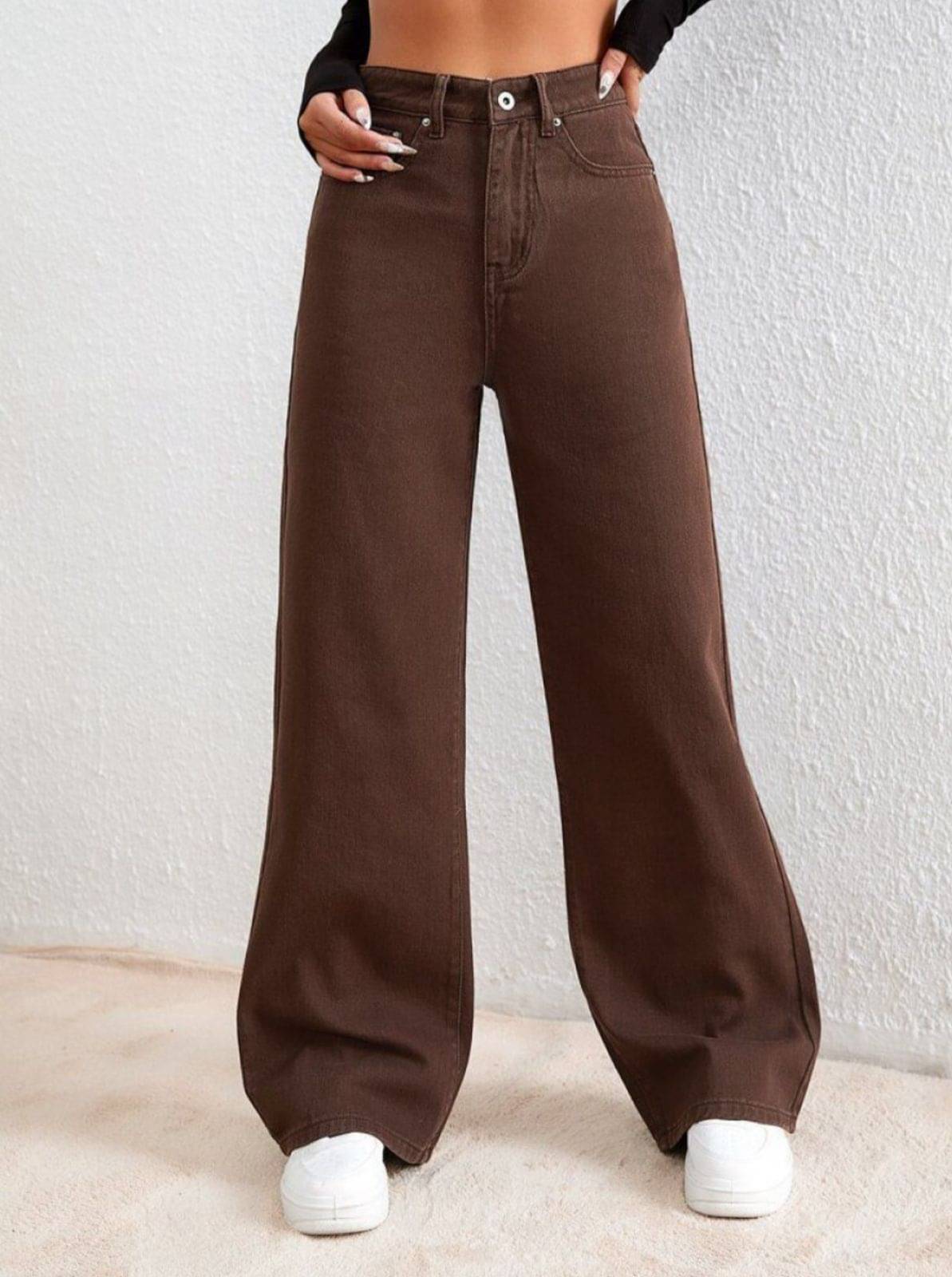     			9x denims Women's Relaxed Fit High-Rise Jeans ( Brown )